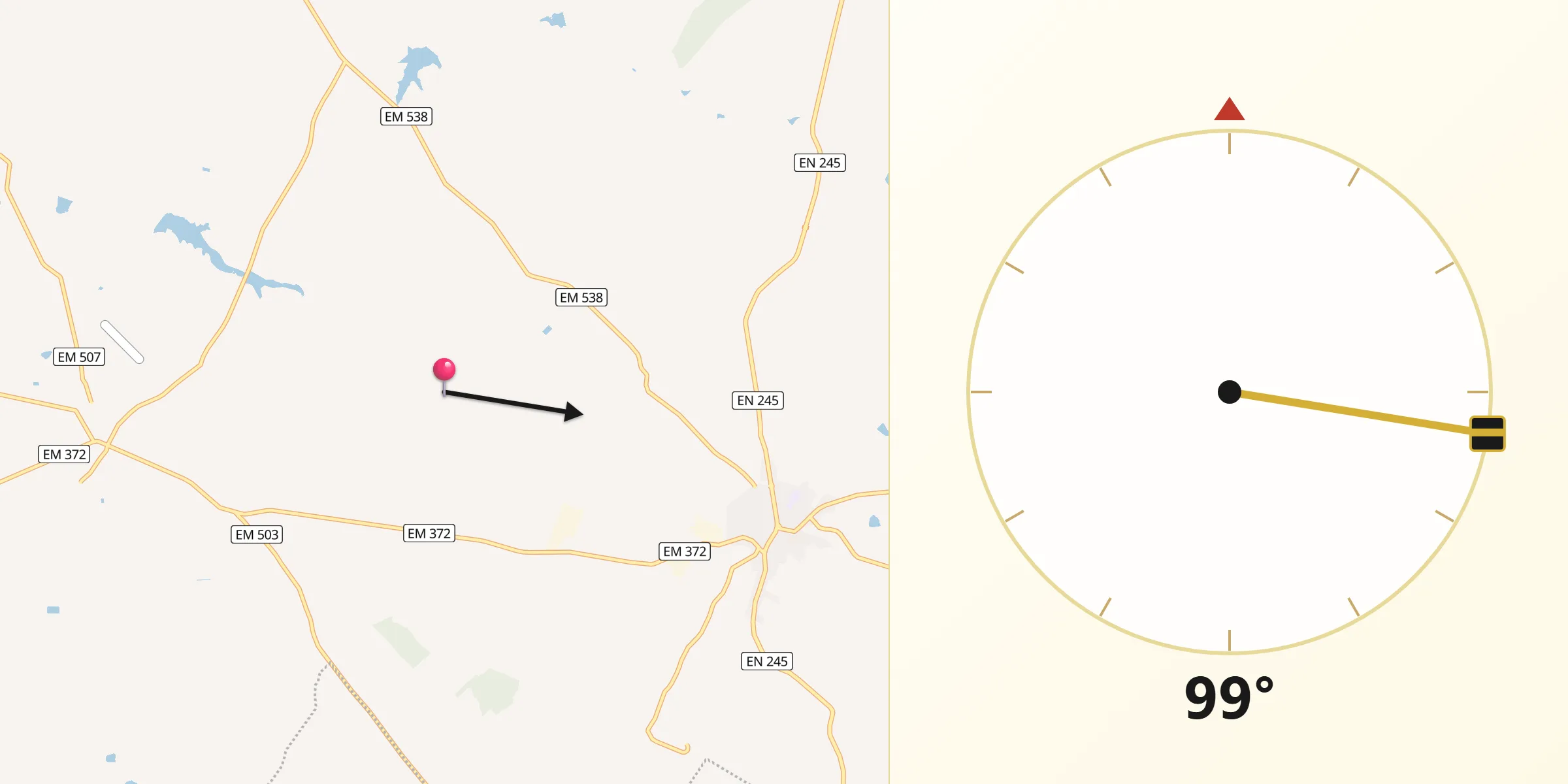 Direção da Qibla a partir de Sousel