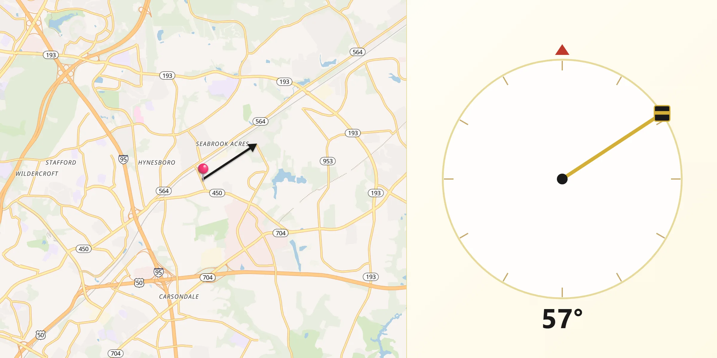 Qibla Direction from Seabrook