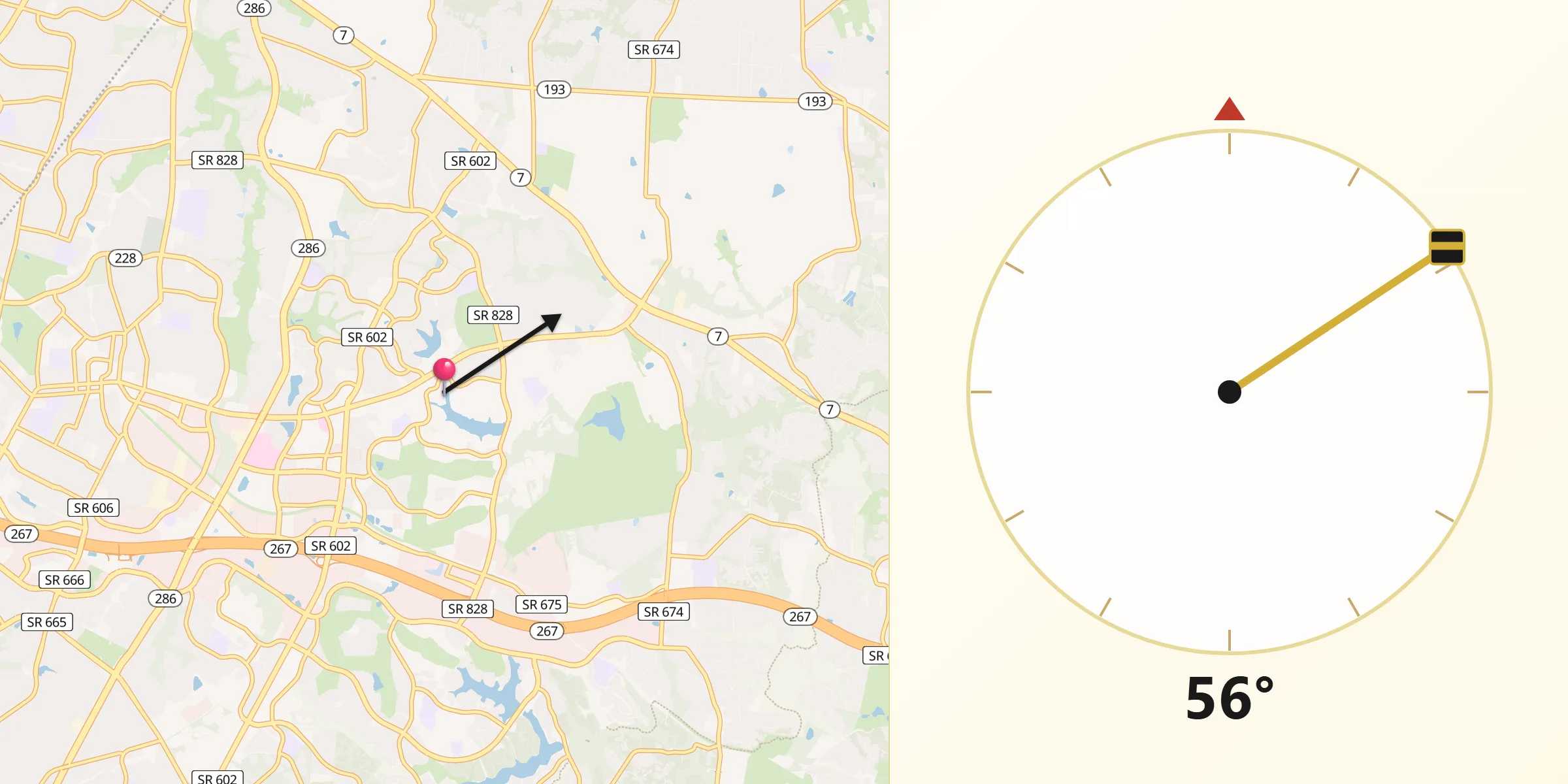 Qibla Direction from Reston