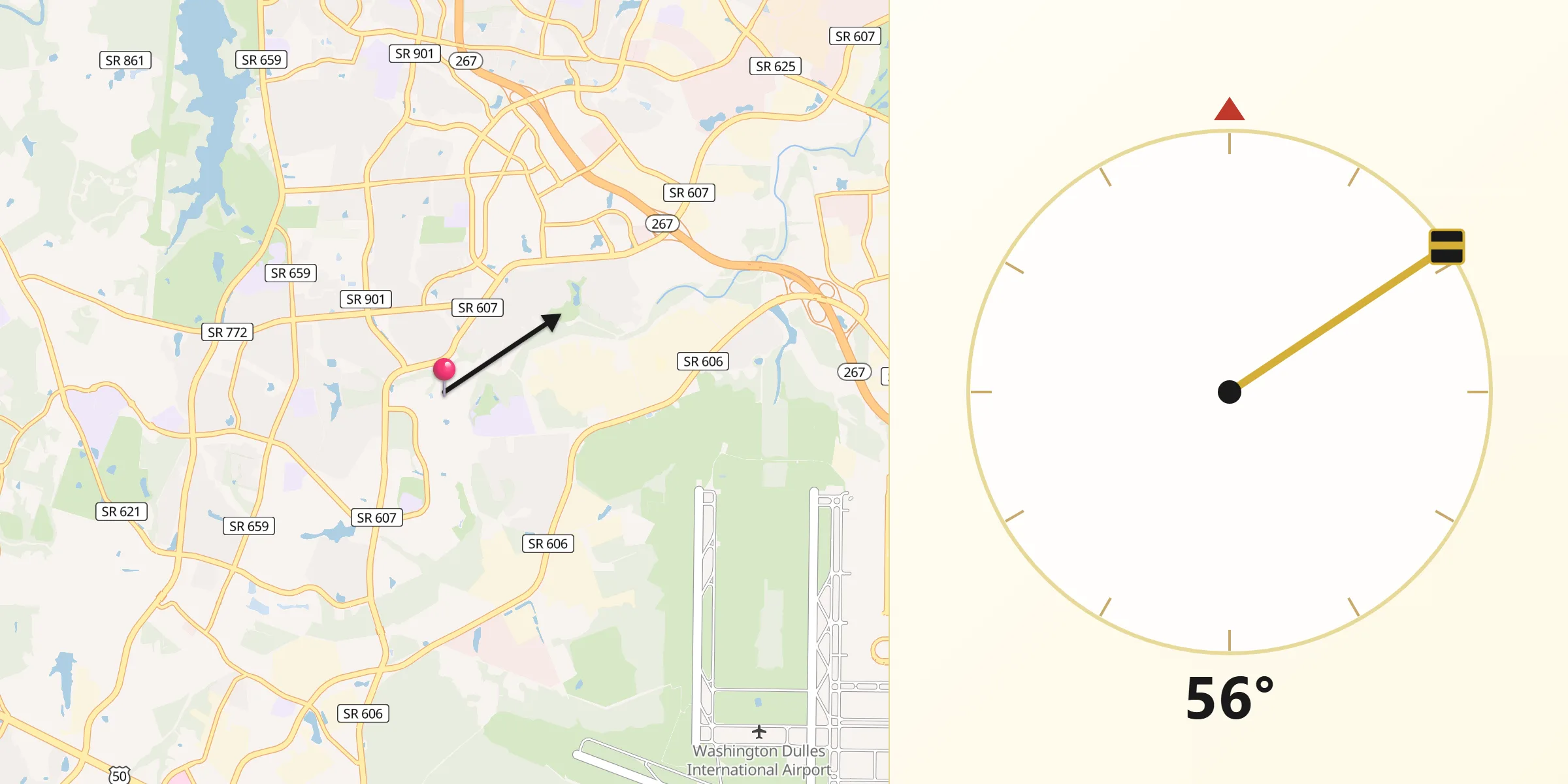 Qibla Direction from Loudoun Valley Estates