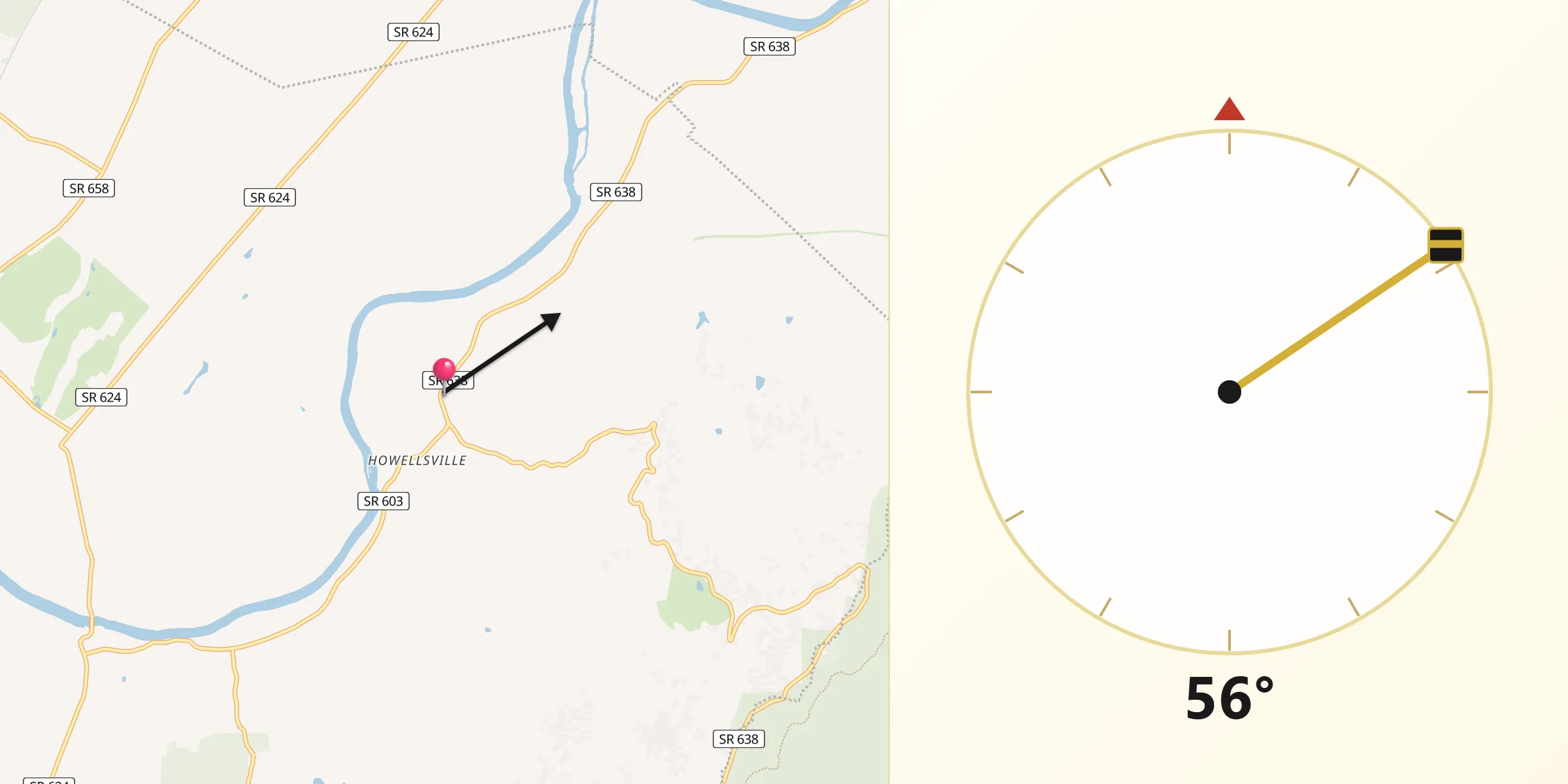 Qibla Direction from Shenandoah Farms