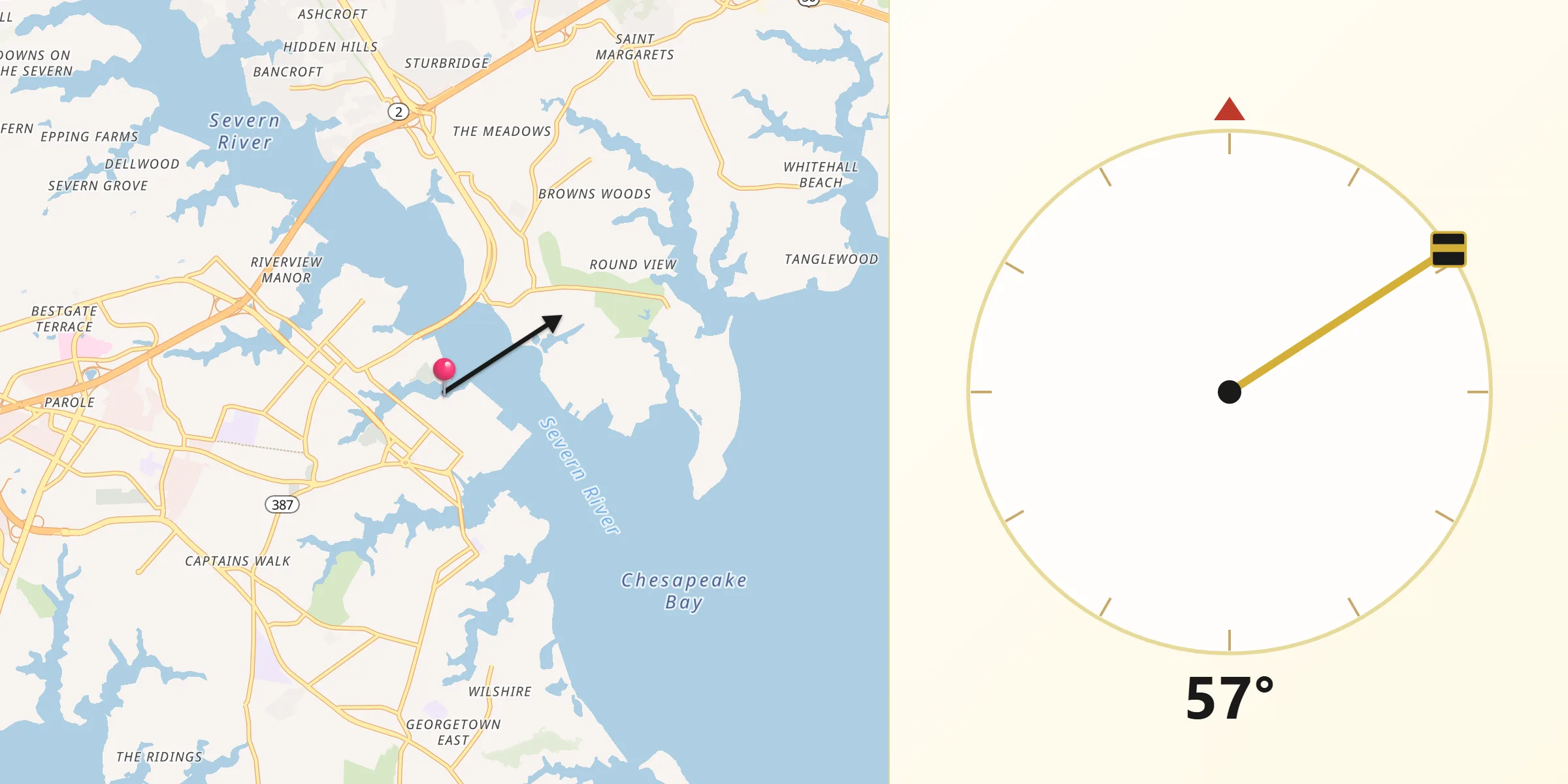 Qibla Direction from Naval Academy