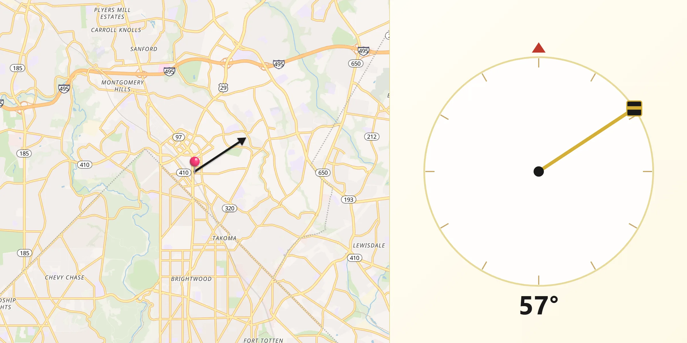 Qibla Direction from Silver Spring