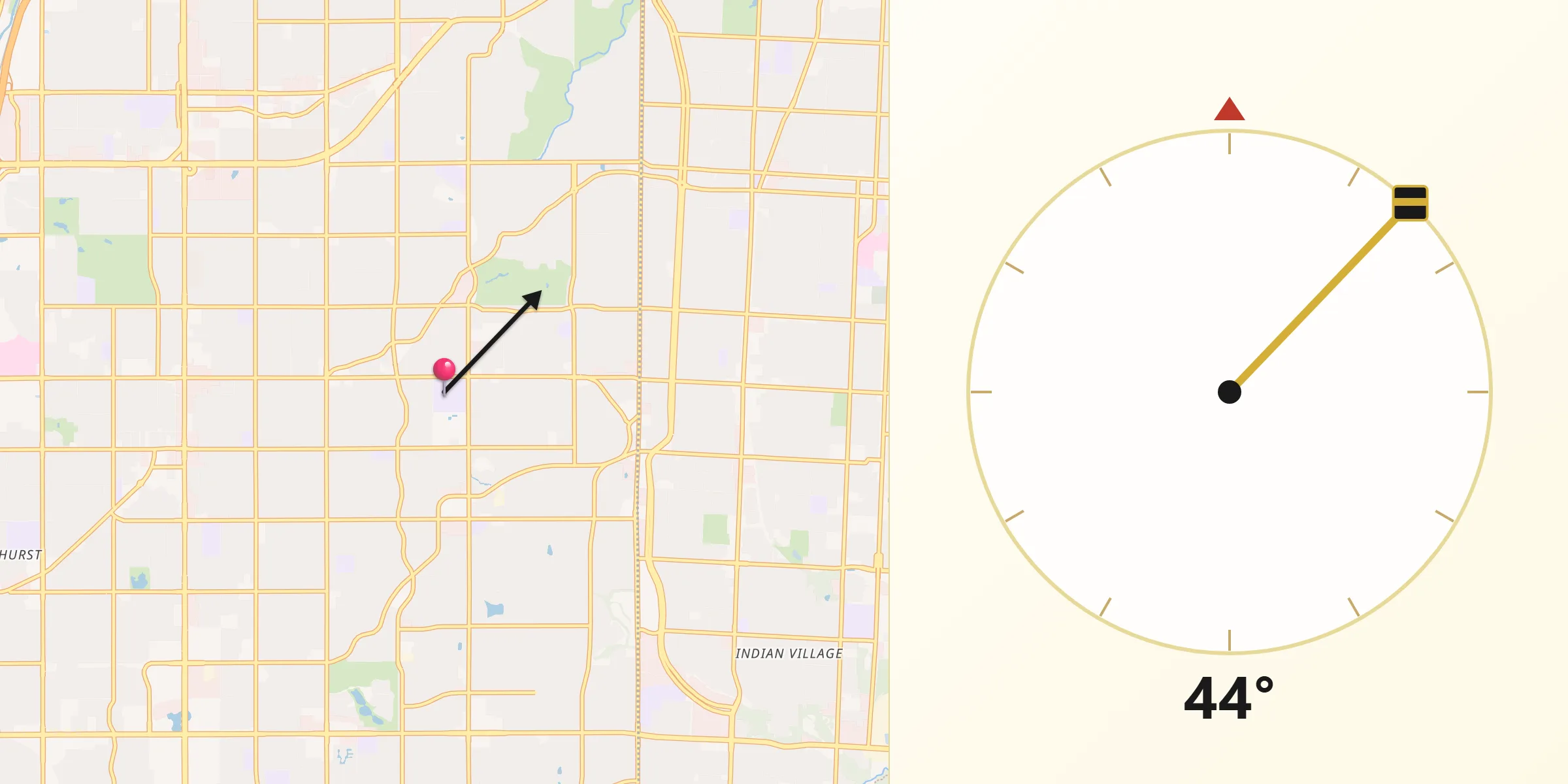 Qibla Direction from Prairie Village