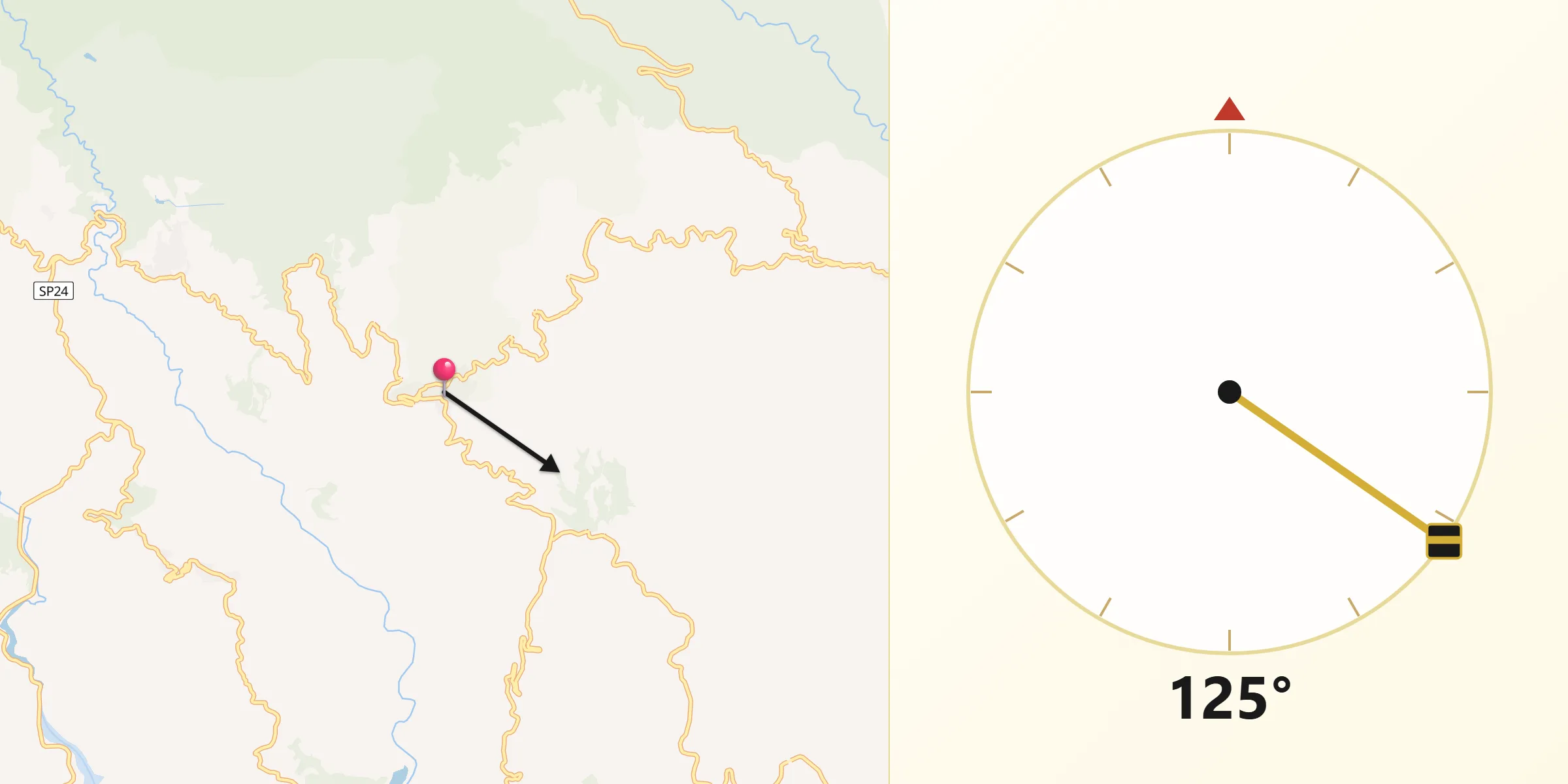 Direzione della Qibla da Zagarise