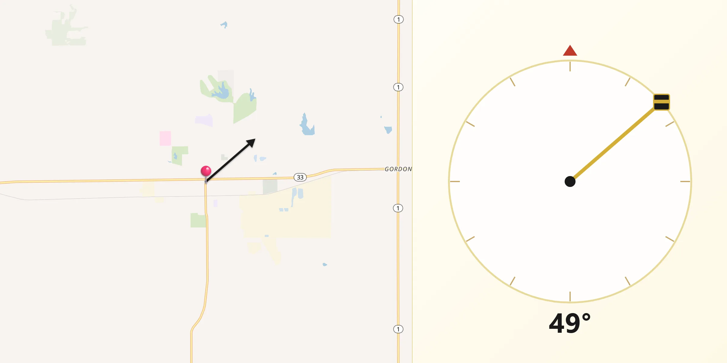 Qibla Direction from Robinson