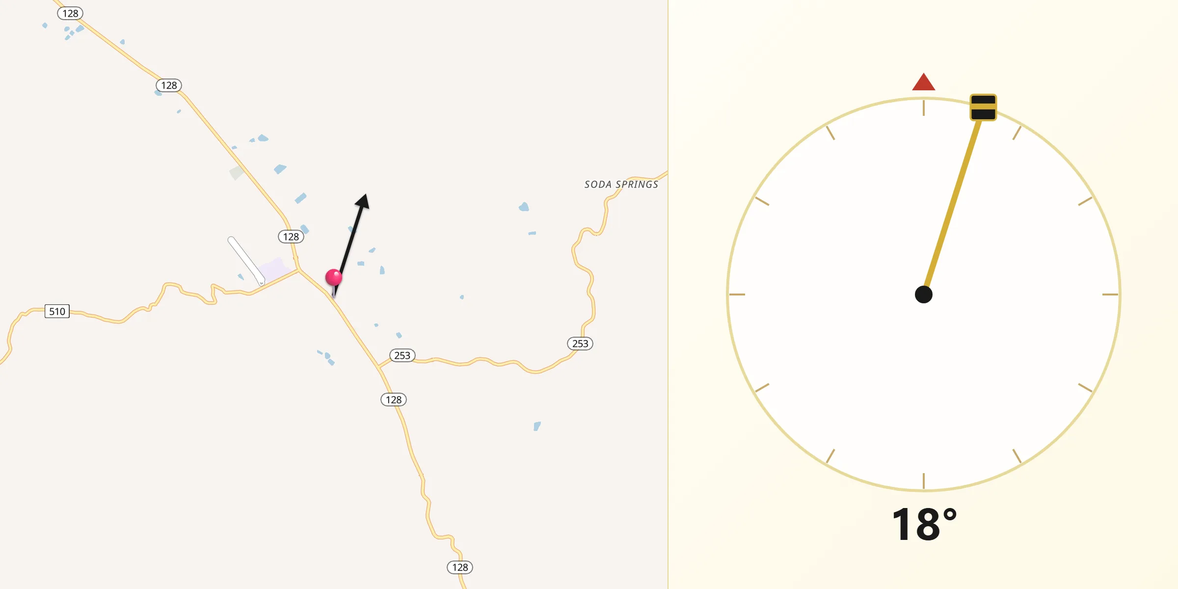 Qibla Direction from Boonville