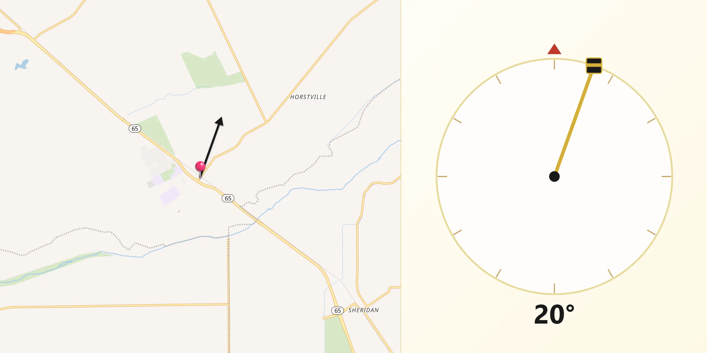 Qibla Direction from Wheatland