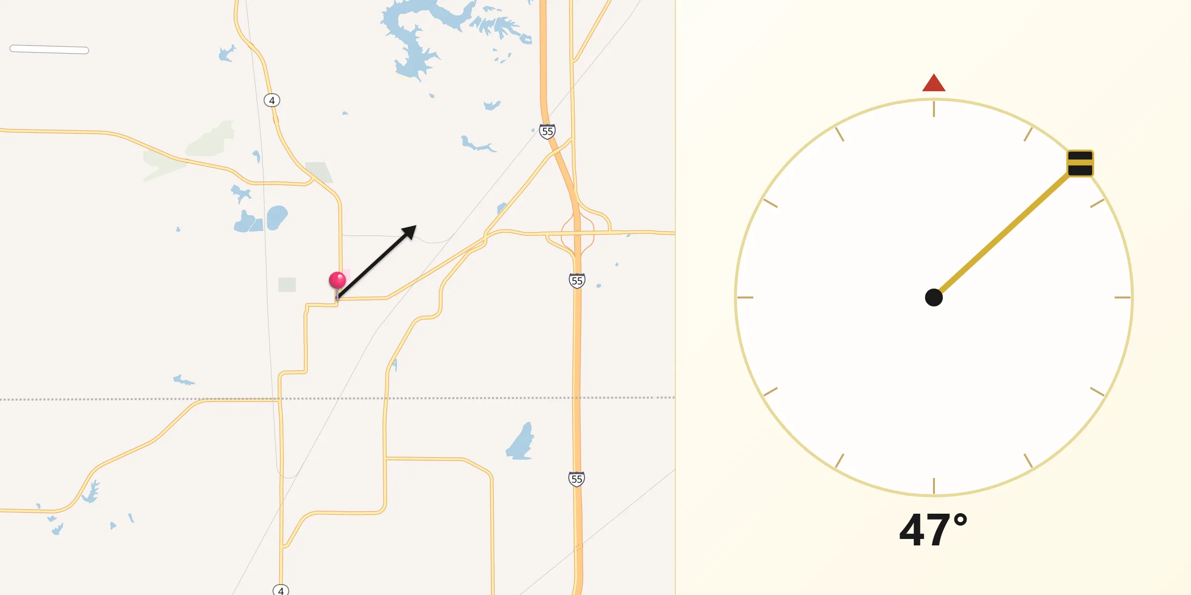 Qibla Direction from Staunton