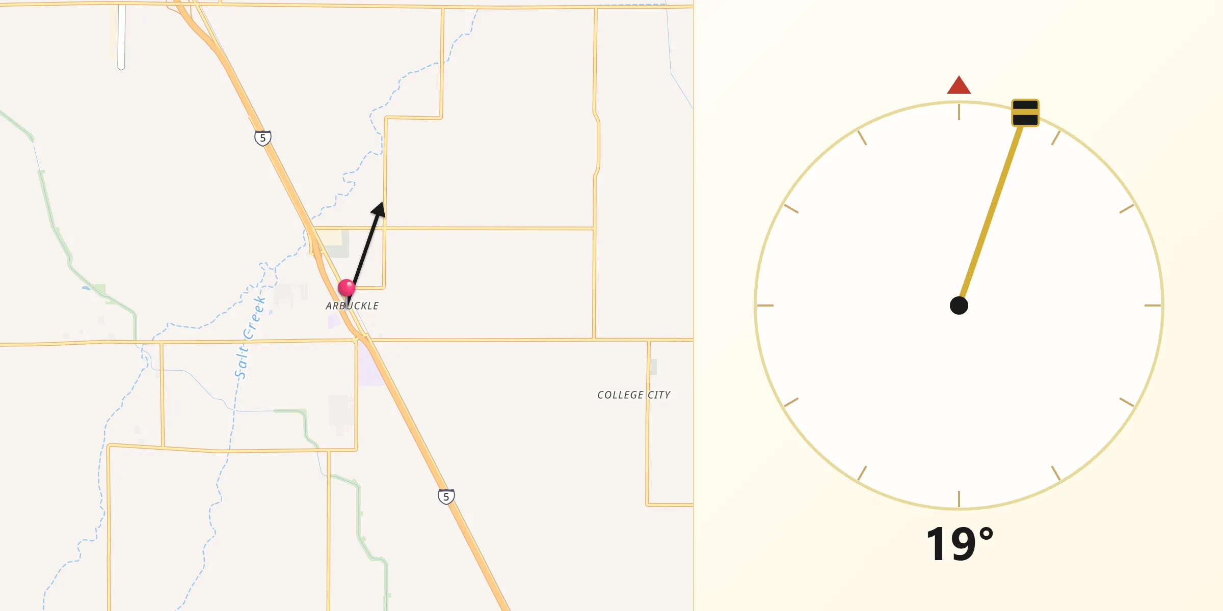Qibla Direction from Arbuckle