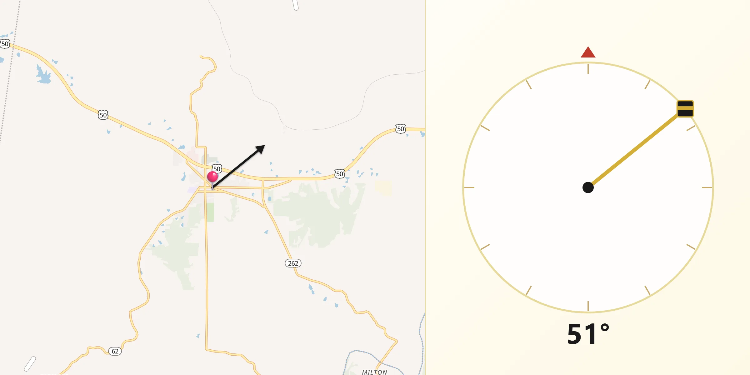 Qibla Direction from Dillsboro