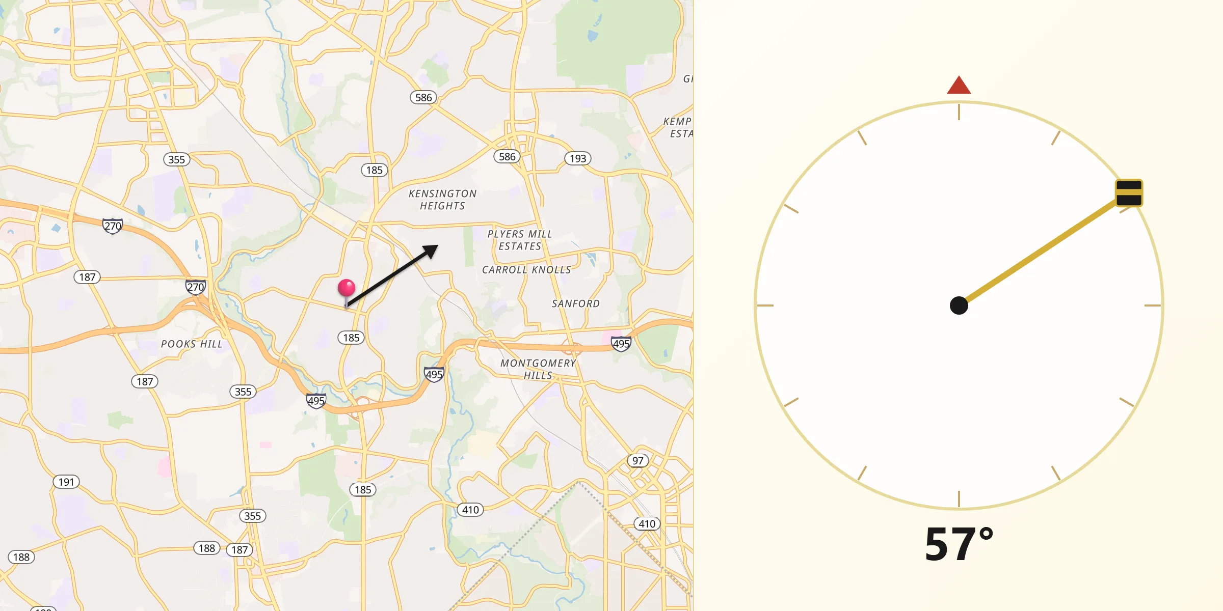 Qibla Direction from South Kensington