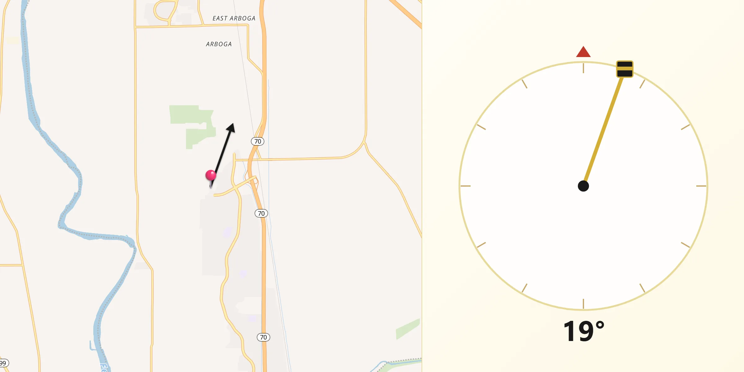 Qibla Direction from Plumas Lake