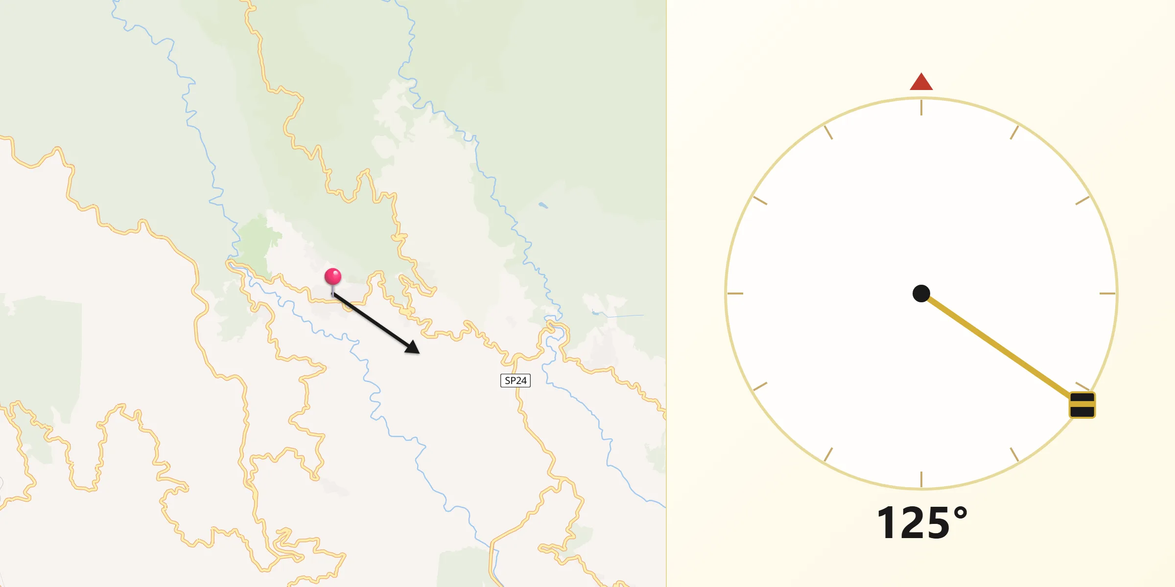 Direzione della Qibla da Taverna