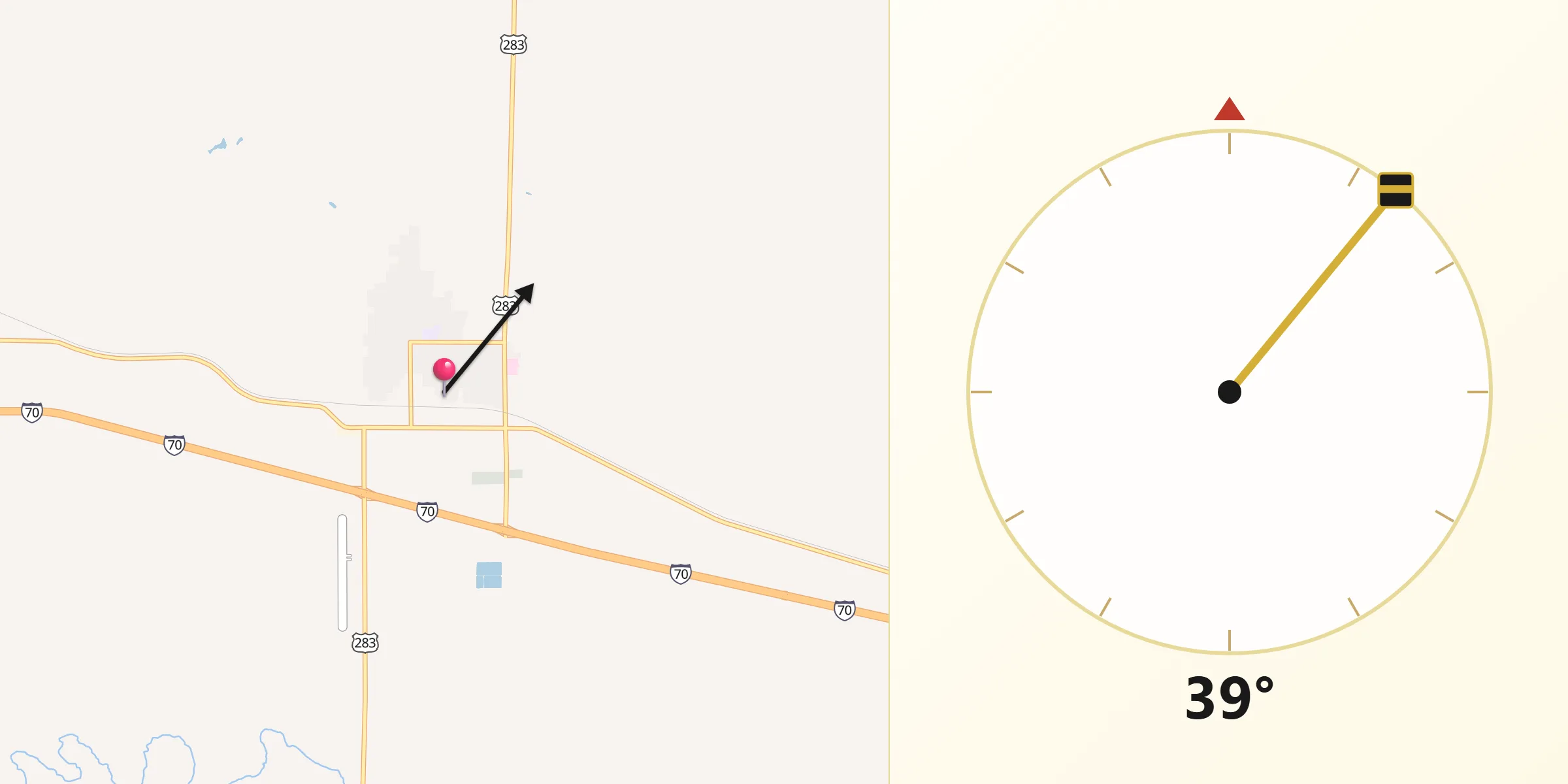 Qibla Direction from WaKeeney