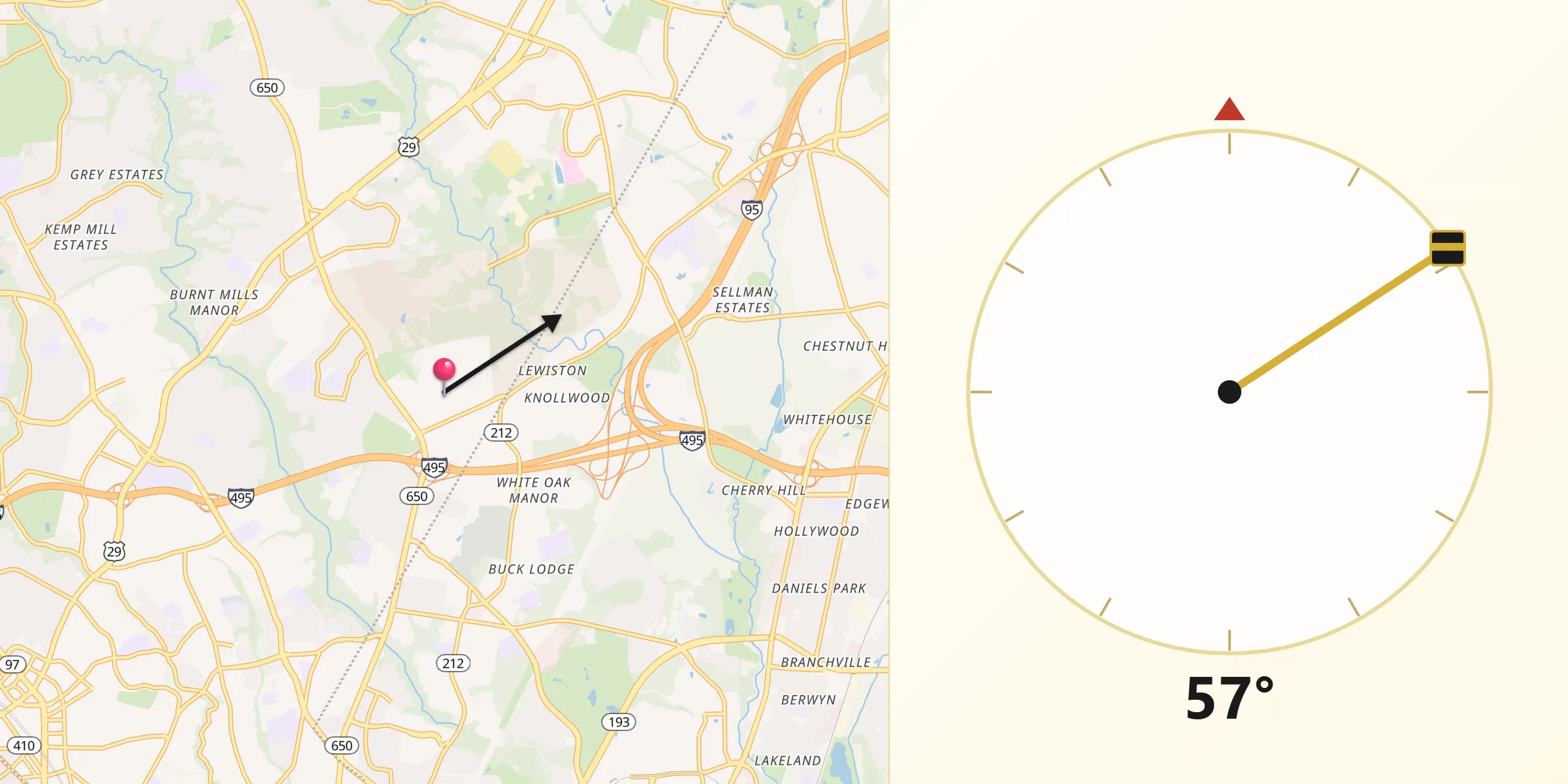Qibla Direction from Hillandale