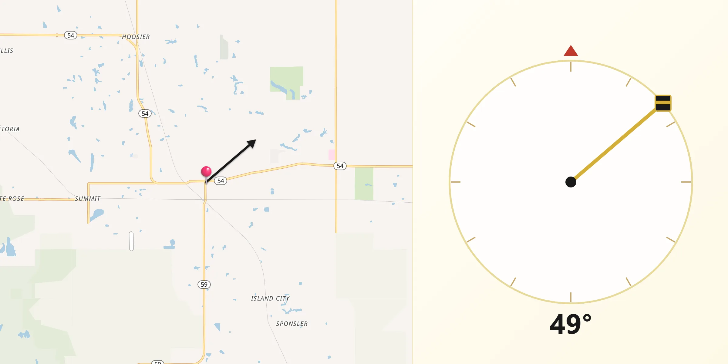 Qibla Direction from Linton