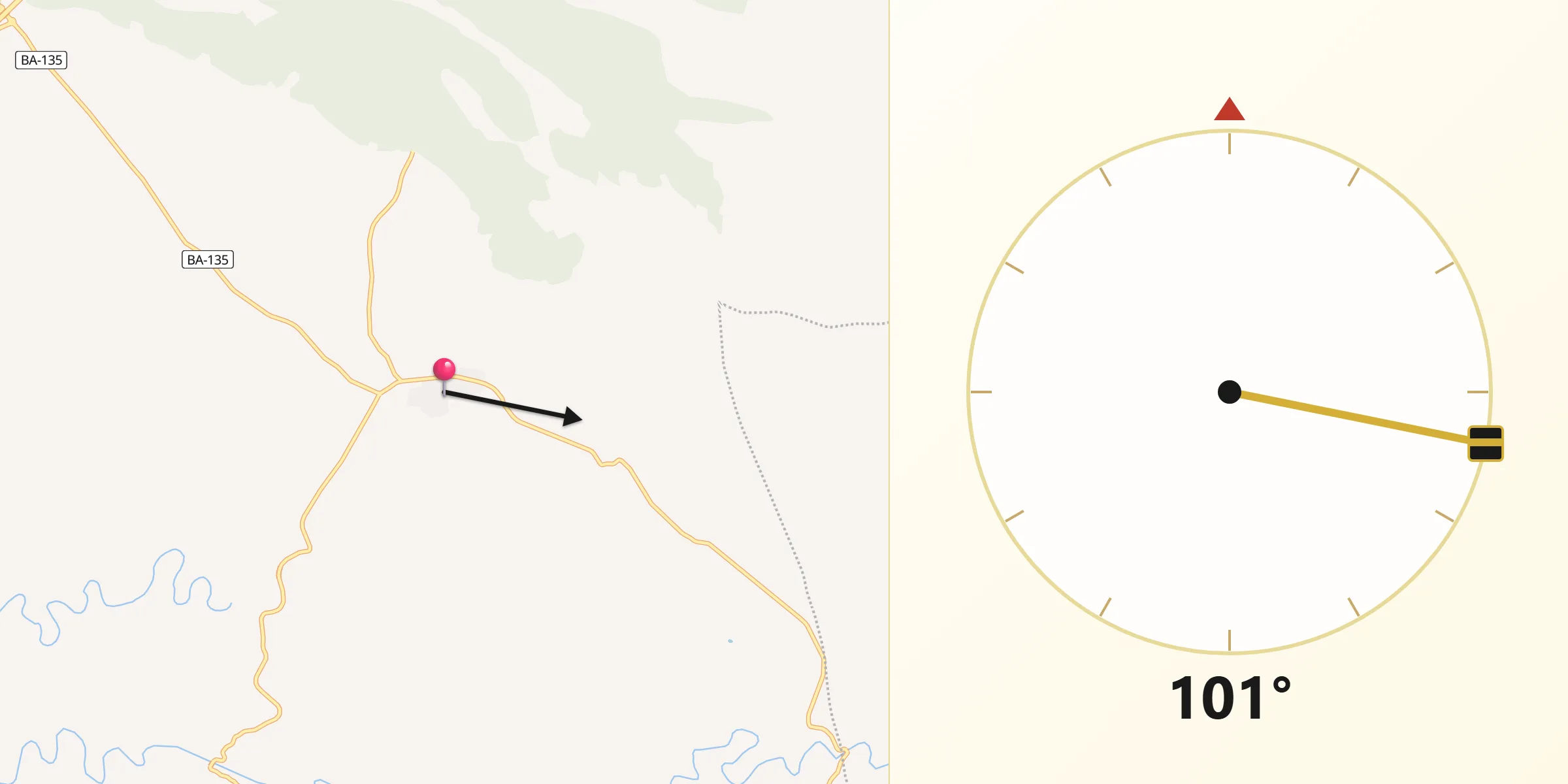 Dirección de la Qibla desde Garbayuela