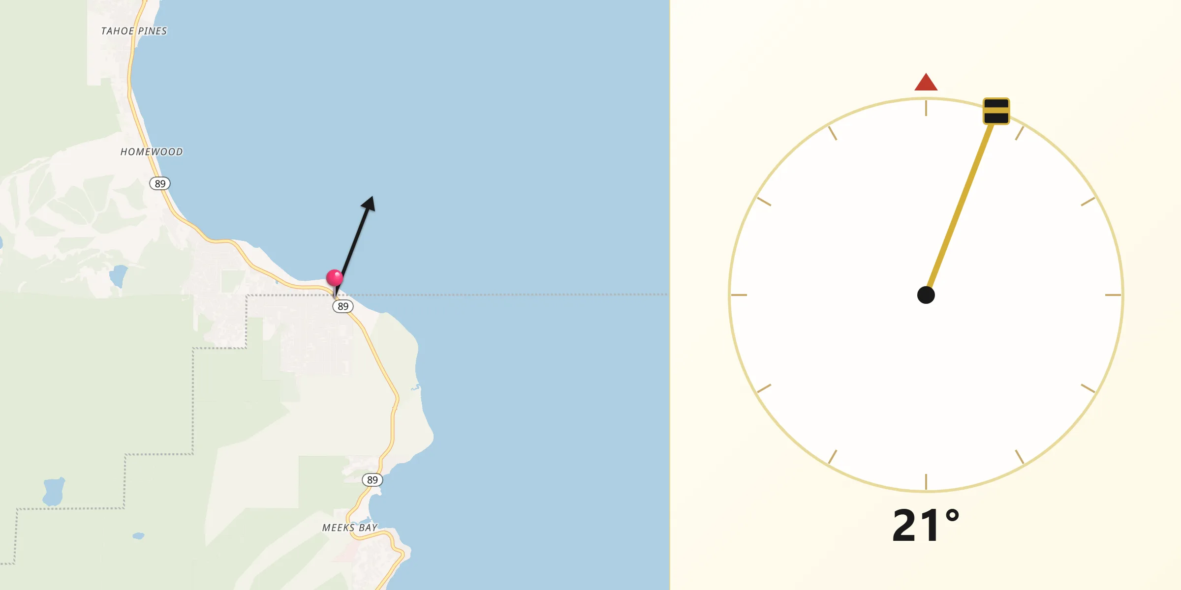 Qibla Direction from Tahoma