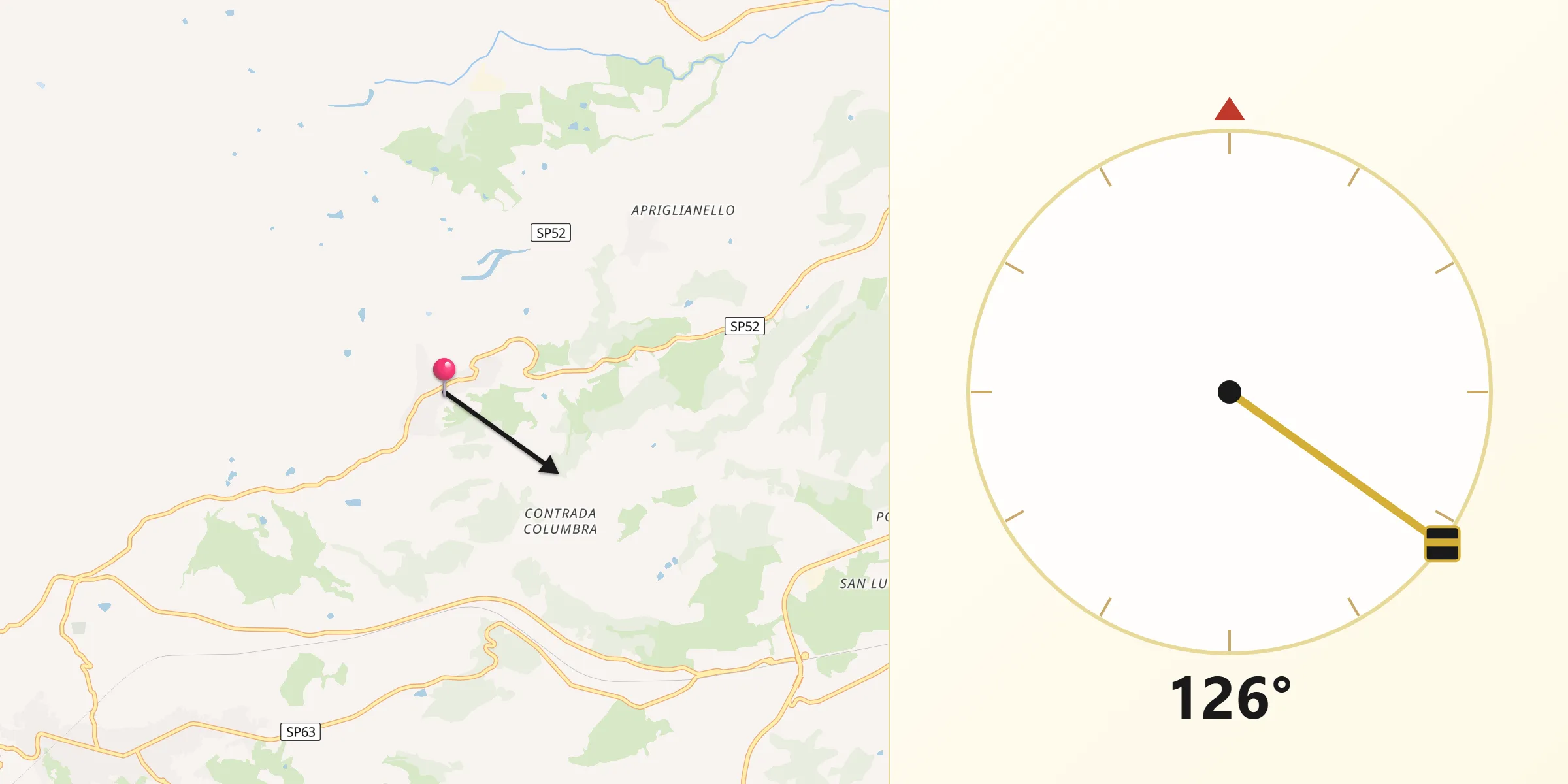 Direzione della Qibla da Papanice