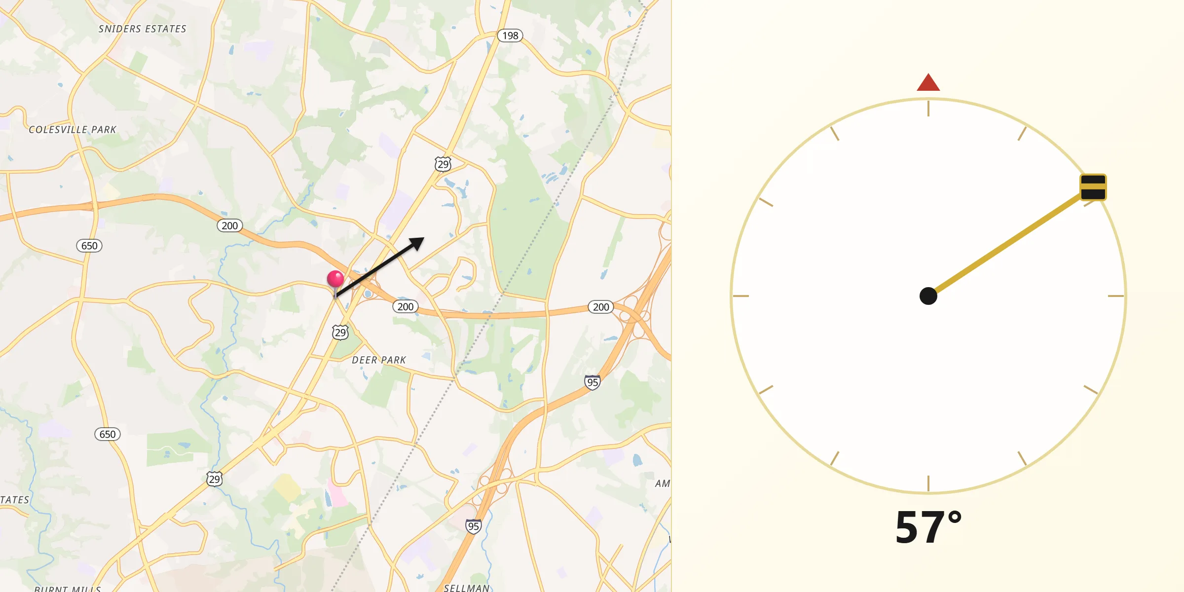 Qibla Direction from Fairland
