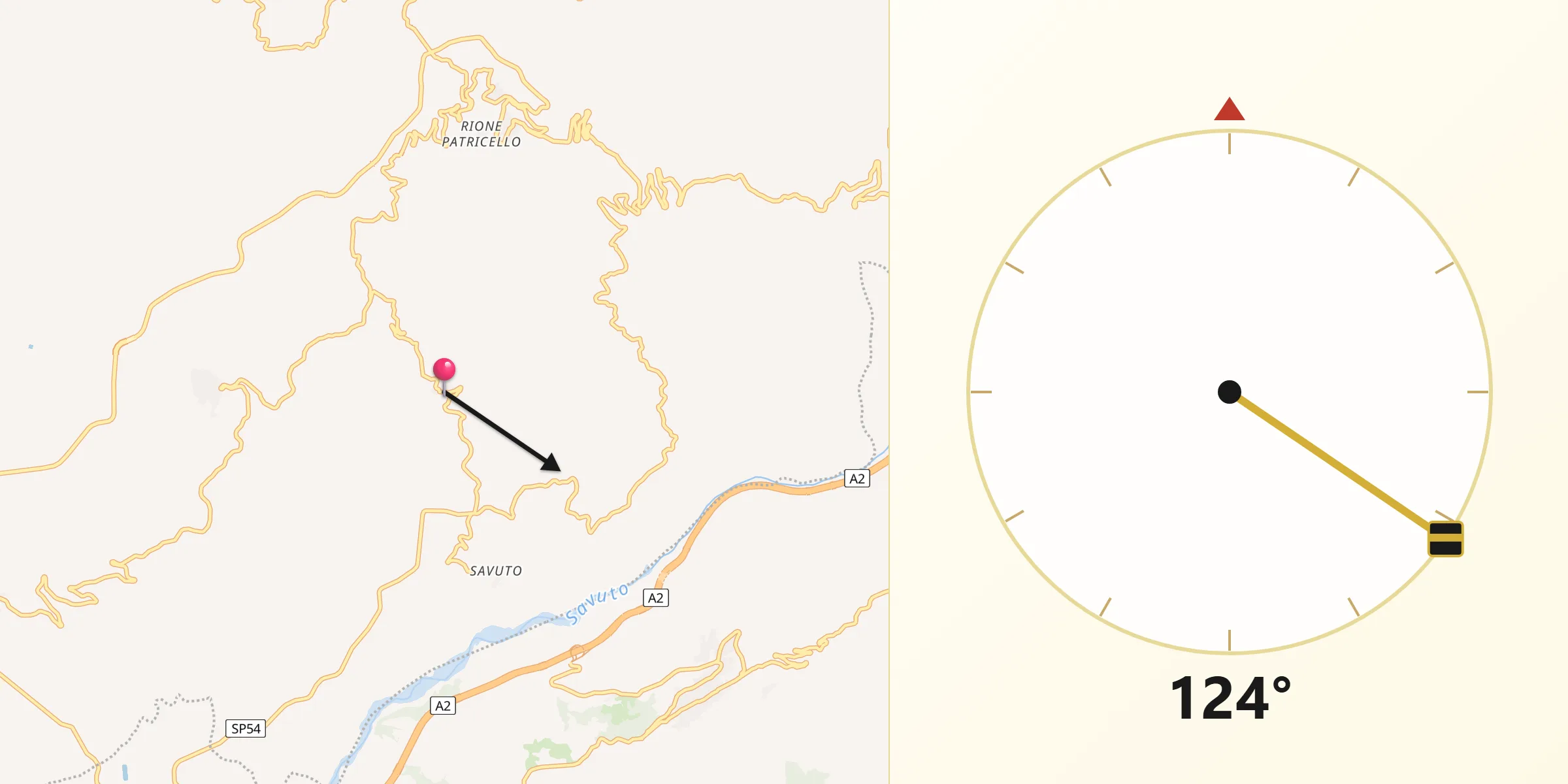 Direzione della Qibla da Cleto