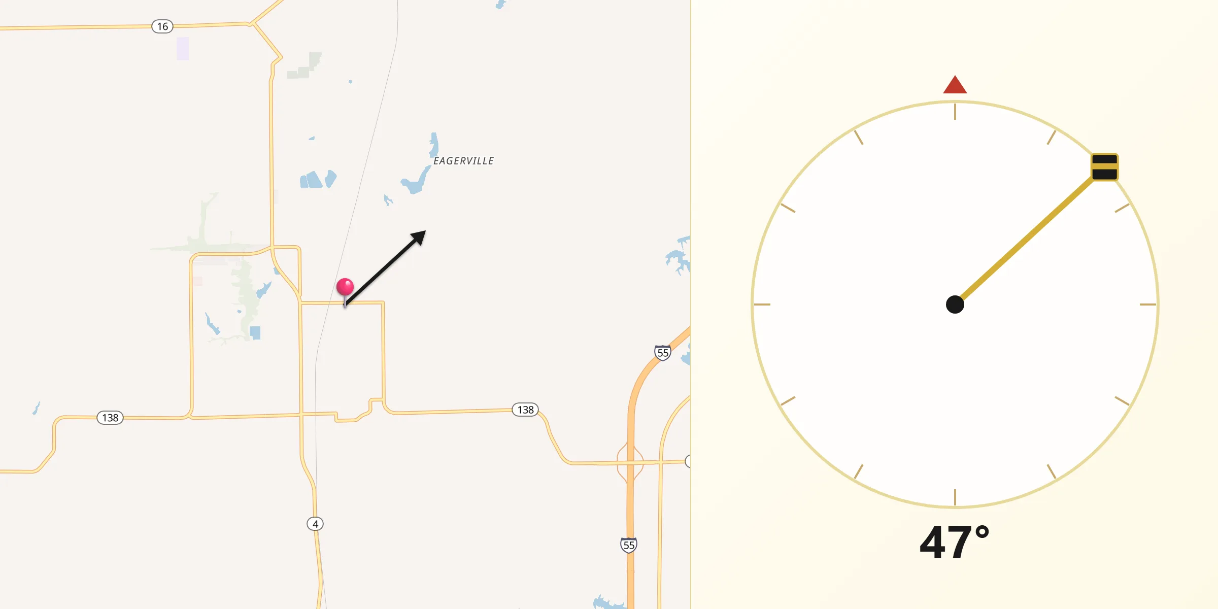 Qibla Direction from Benld