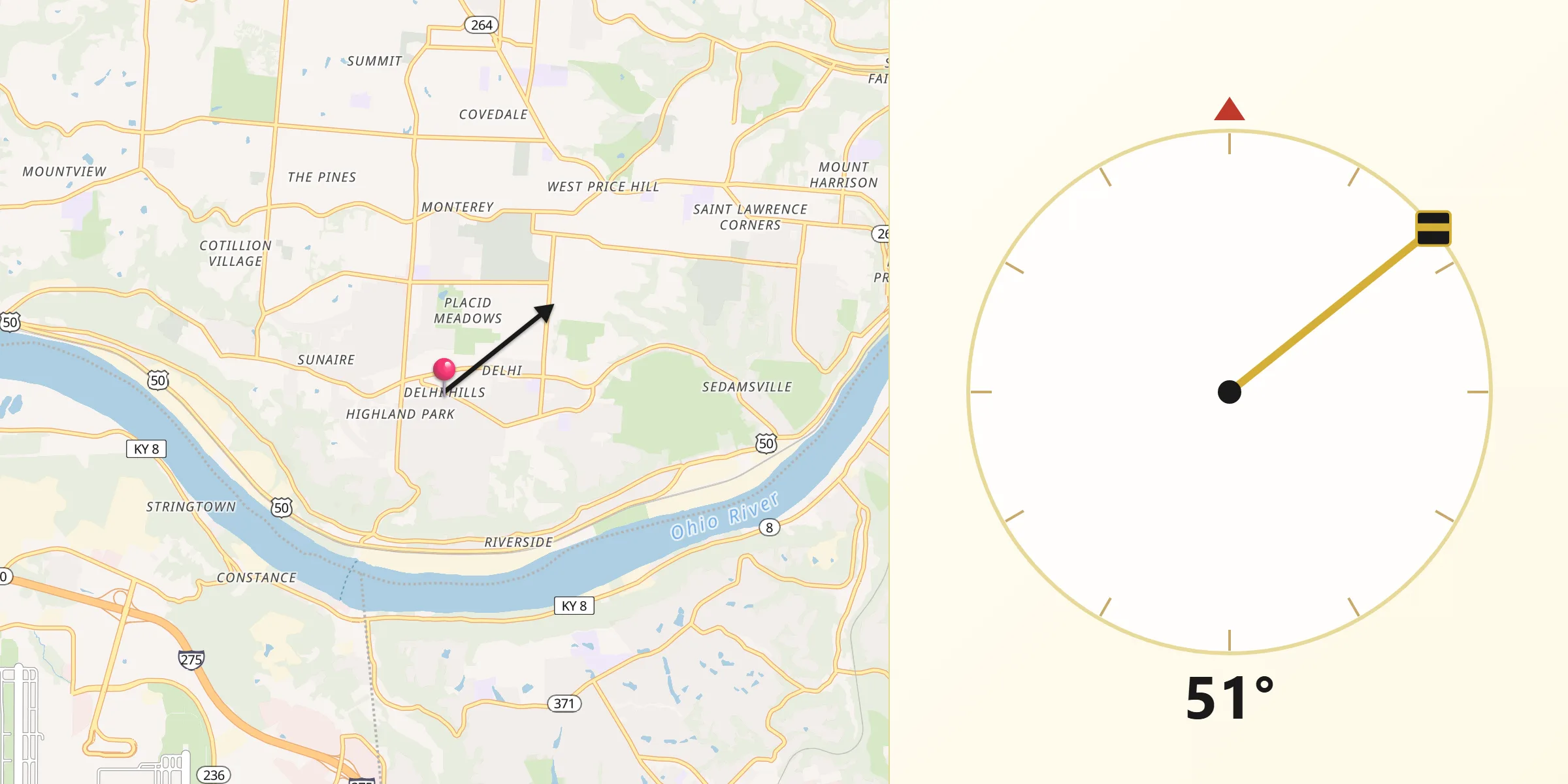 Qibla Direction from Delhi Hills