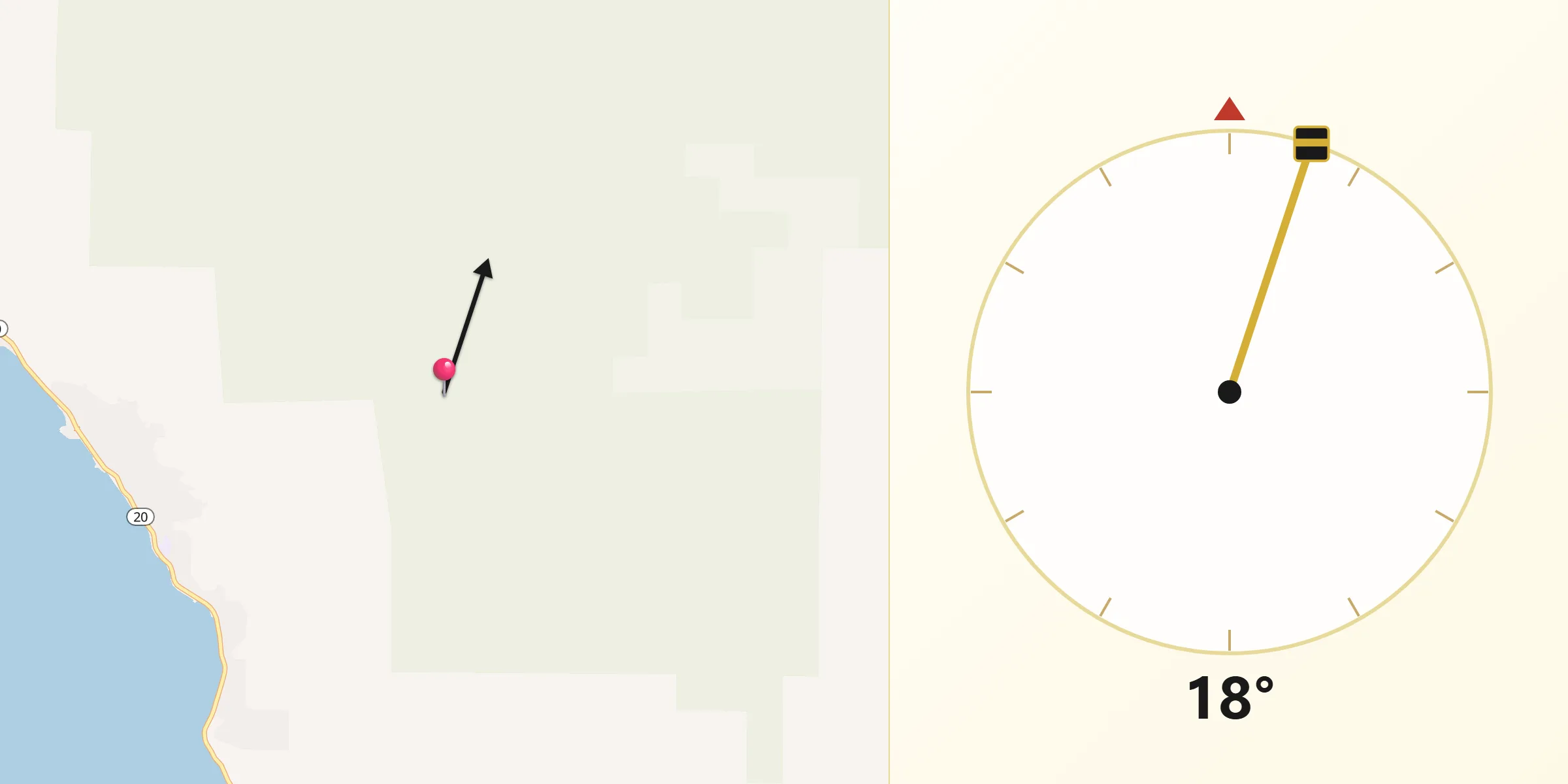 Qibla Direction from Lake