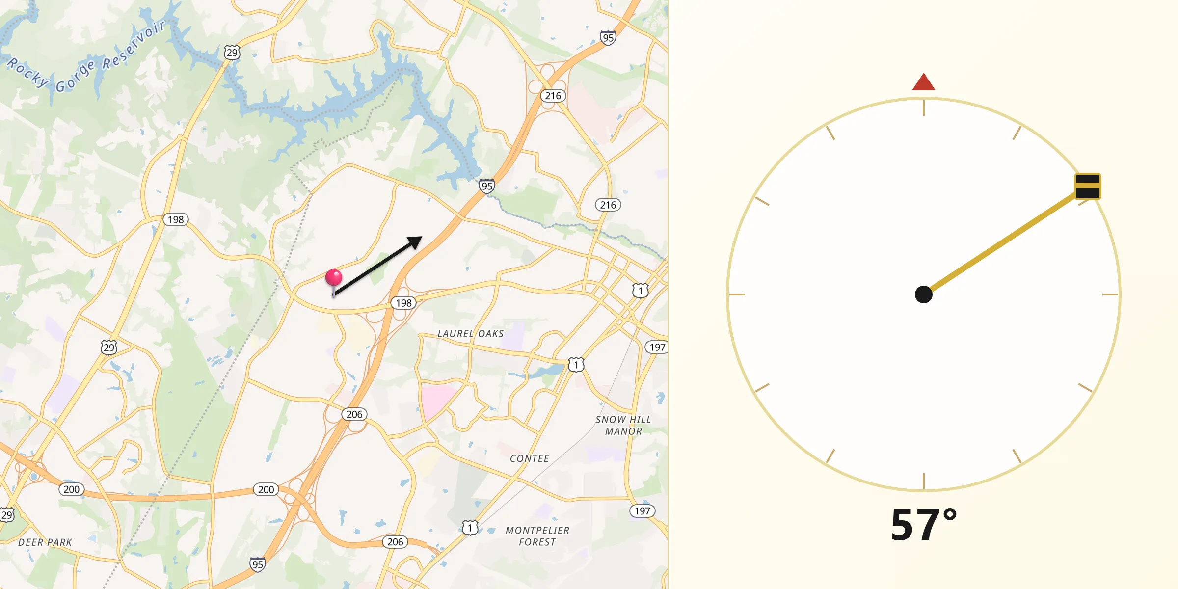 Qibla Direction from West Laurel