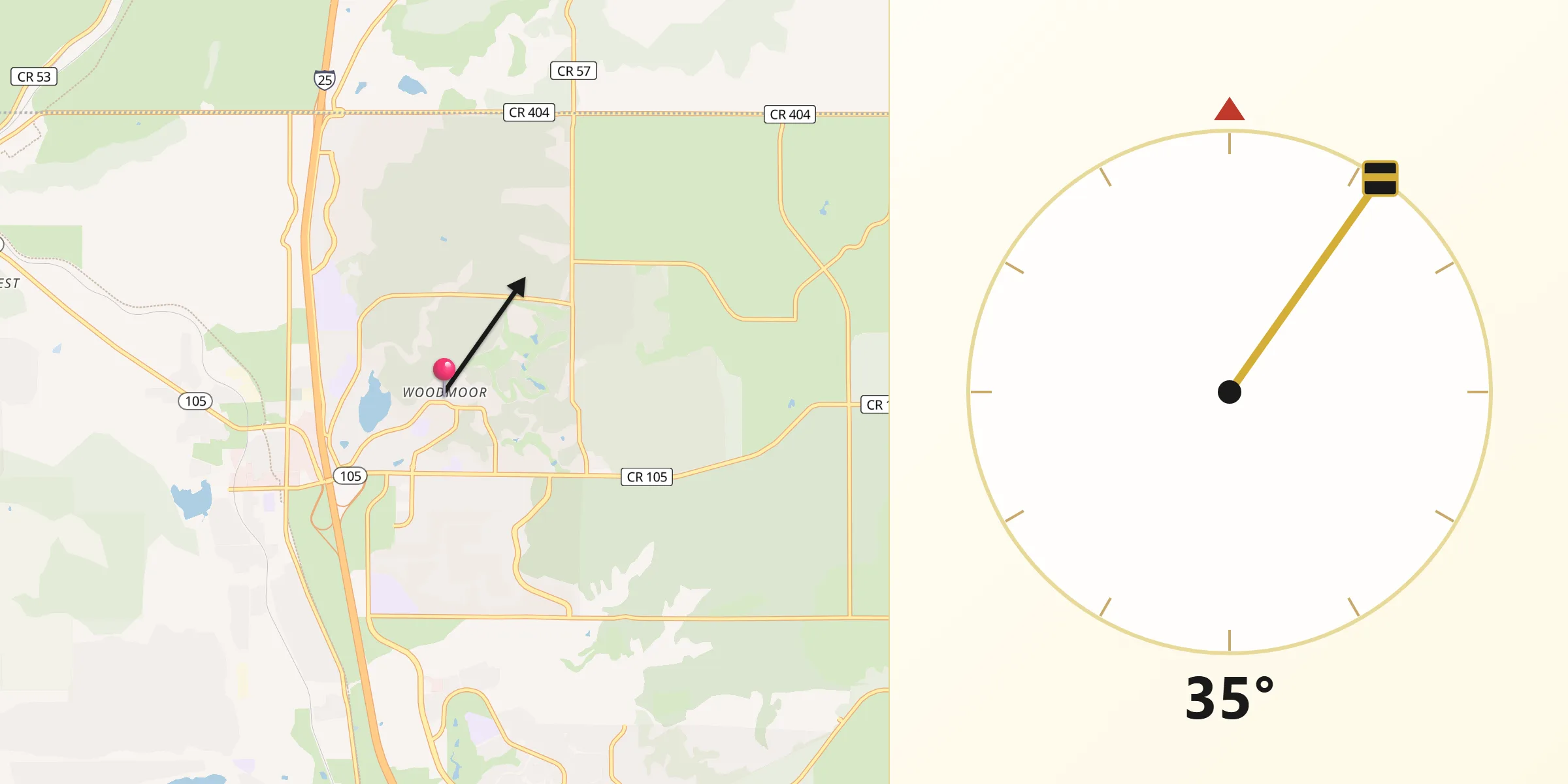 Qibla Direction from Woodmoor