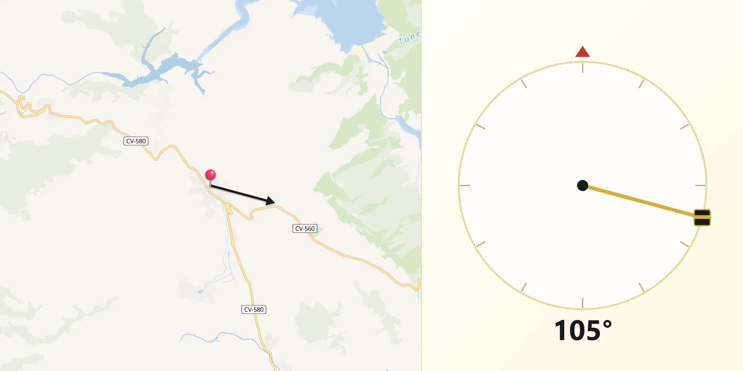 Dirección de la Qibla desde Navarrés