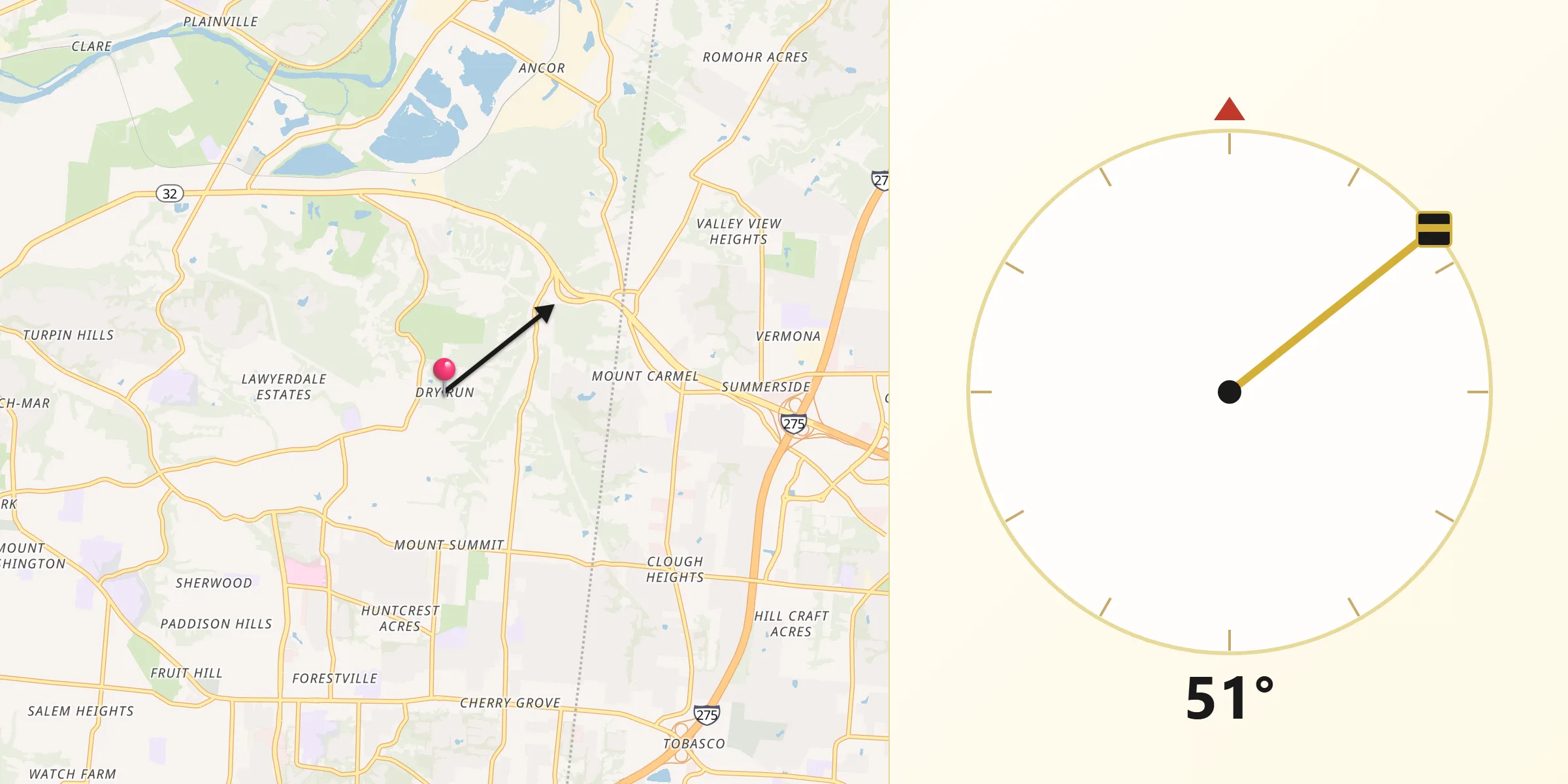Qibla Direction from Dry Run