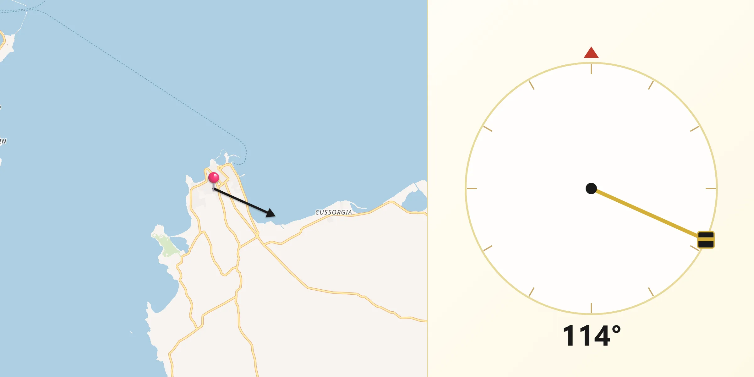 Direzione della Qibla da Calasetta