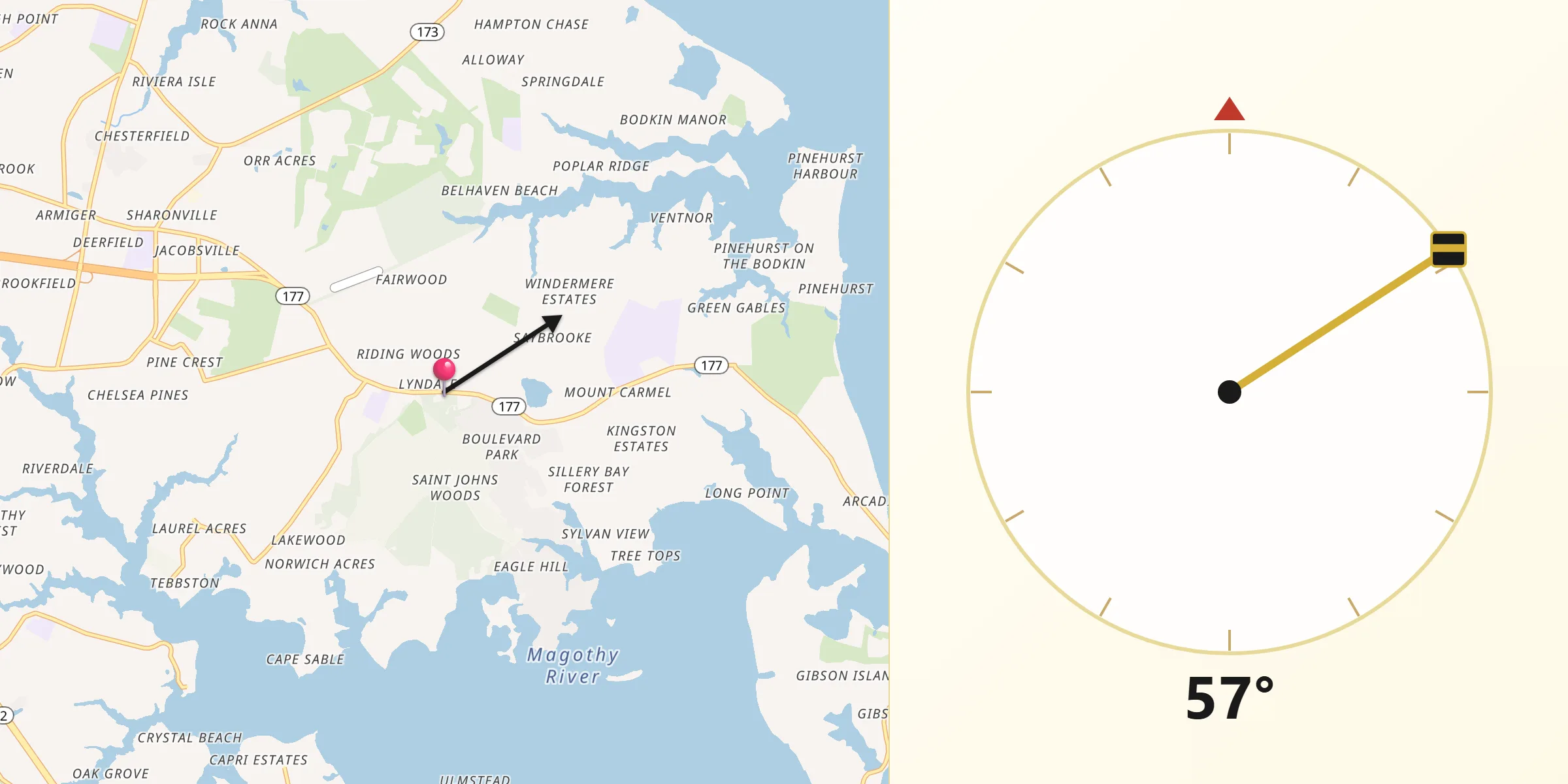 Qibla Direction from Lake Shore