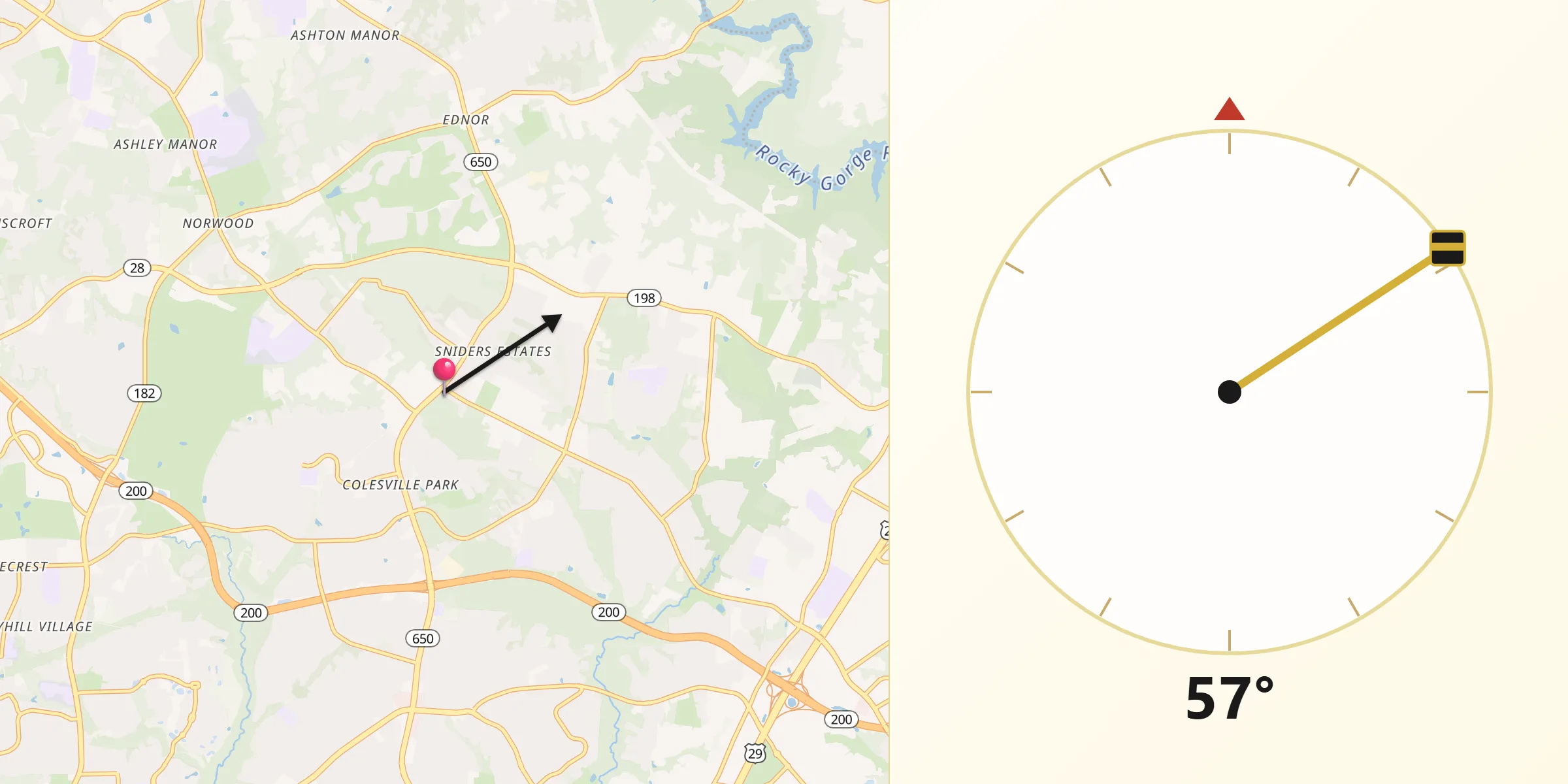 Qibla Direction from Cloverly