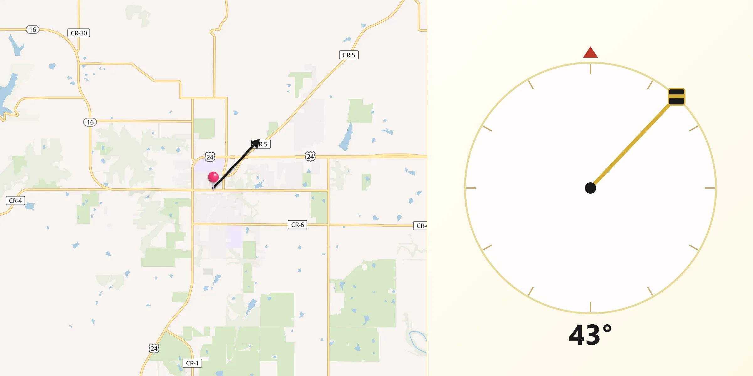 Qibla Direction from Tonganoxie