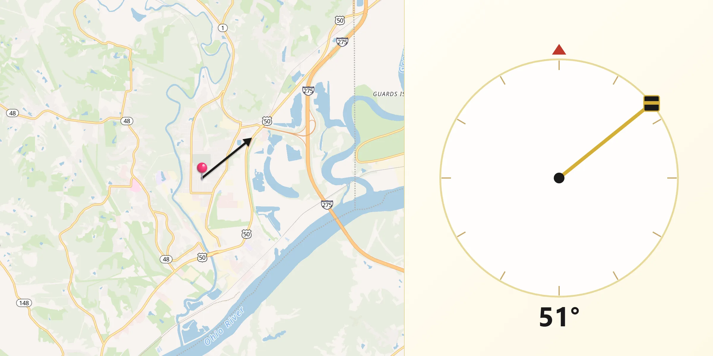 Qibla Direction from Greendale
