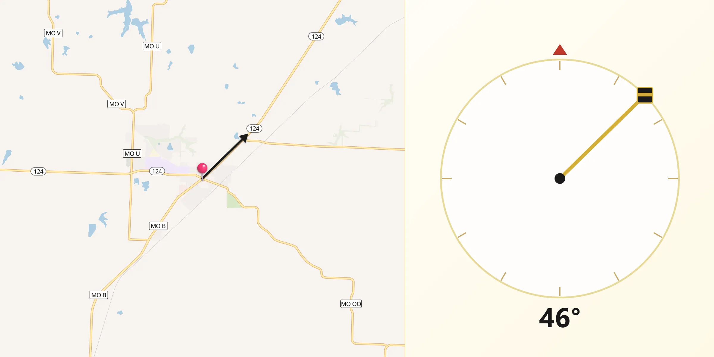 Qibla Direction from Hallsville