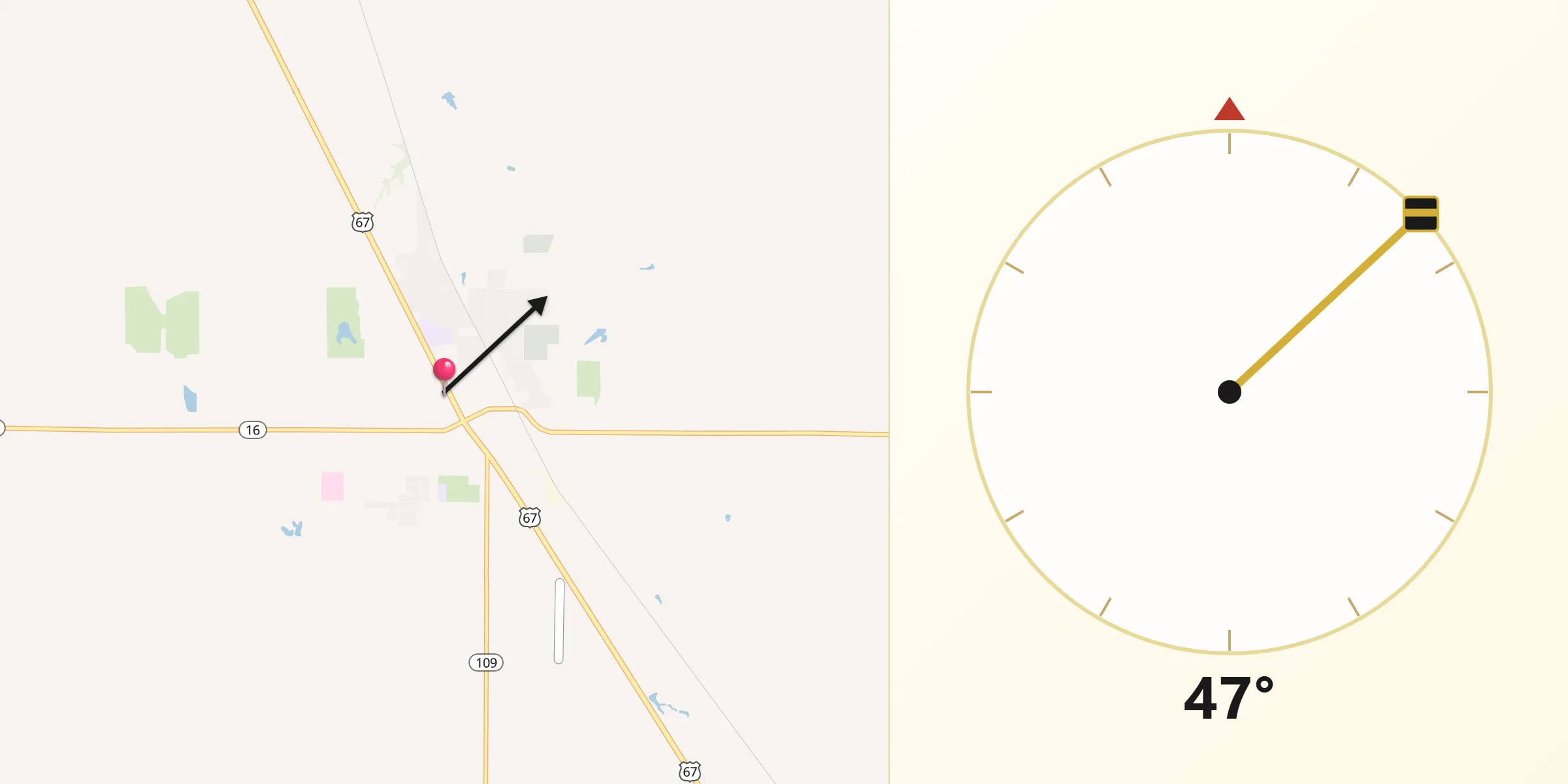 Qibla Direction from Jerseyville
