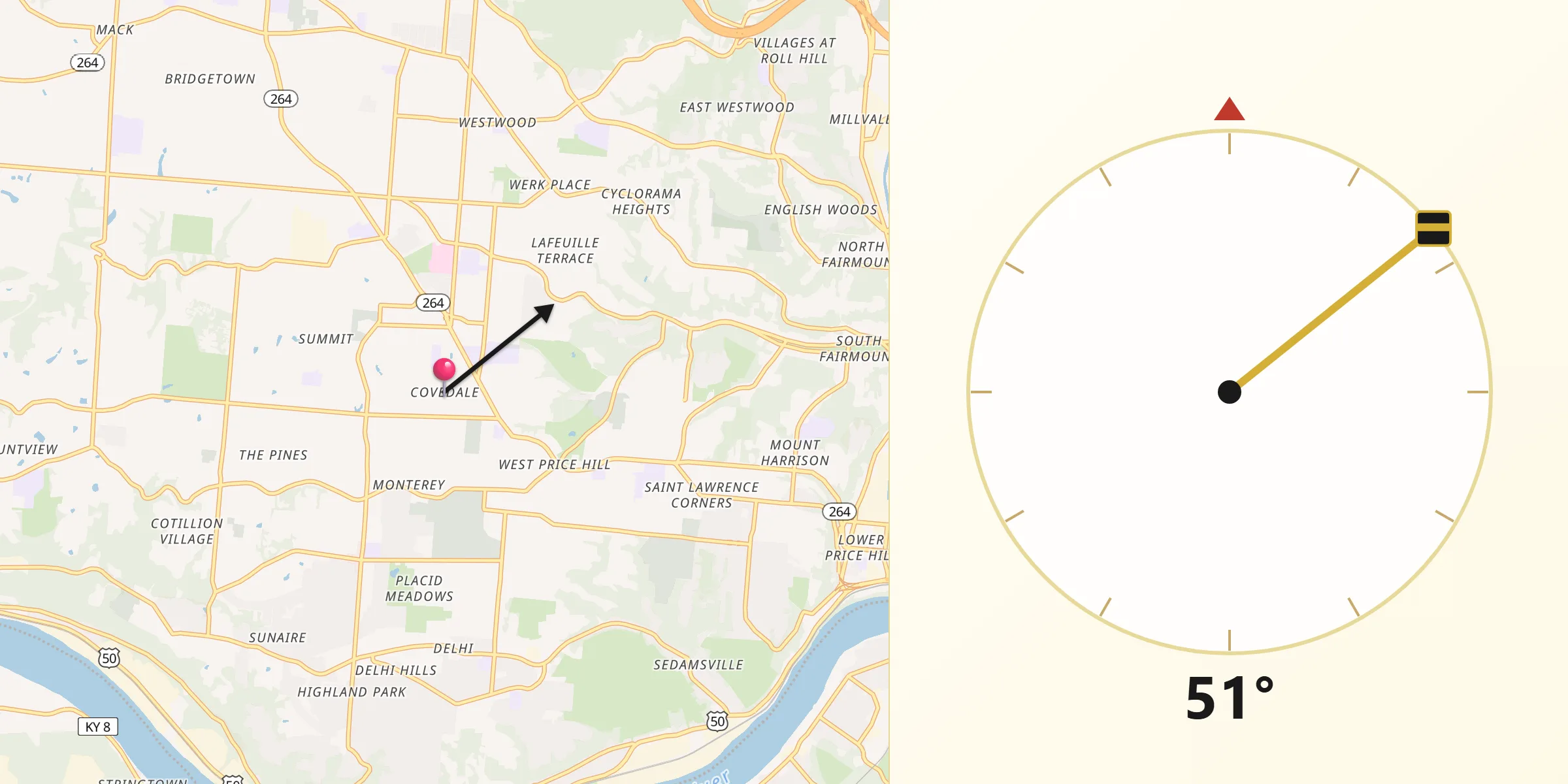 Qibla Direction from Covedale