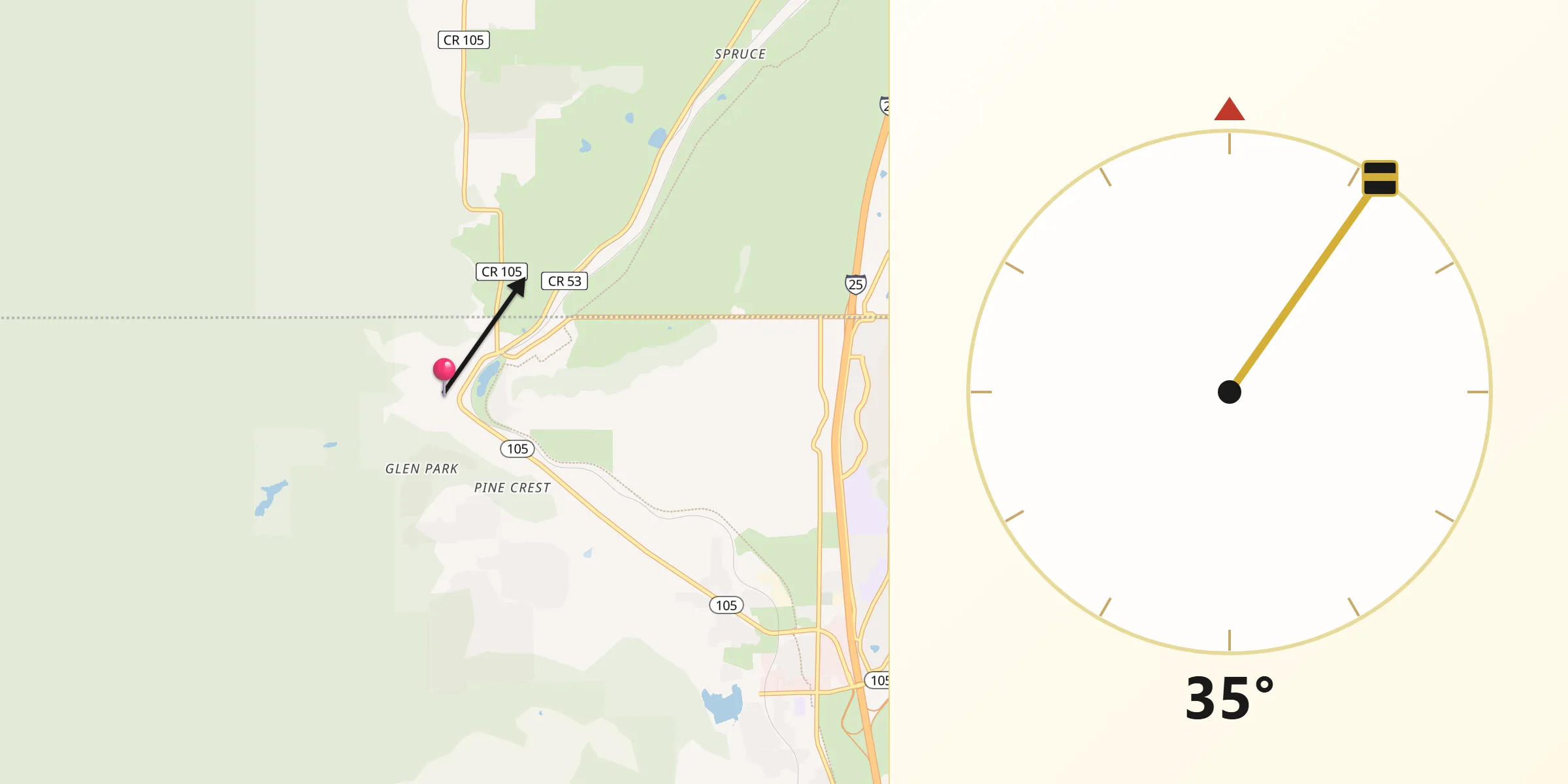 Qibla Direction from Palmer Lake