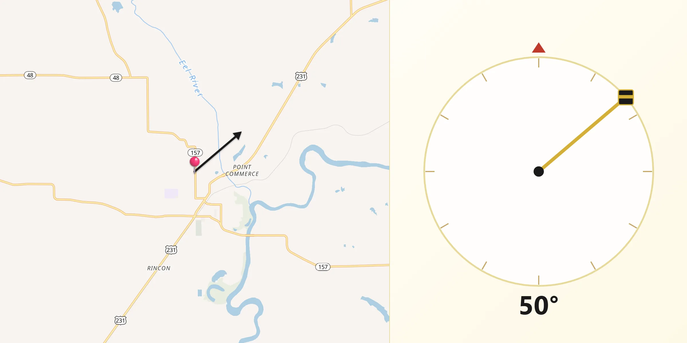 Qibla Direction from Worthington