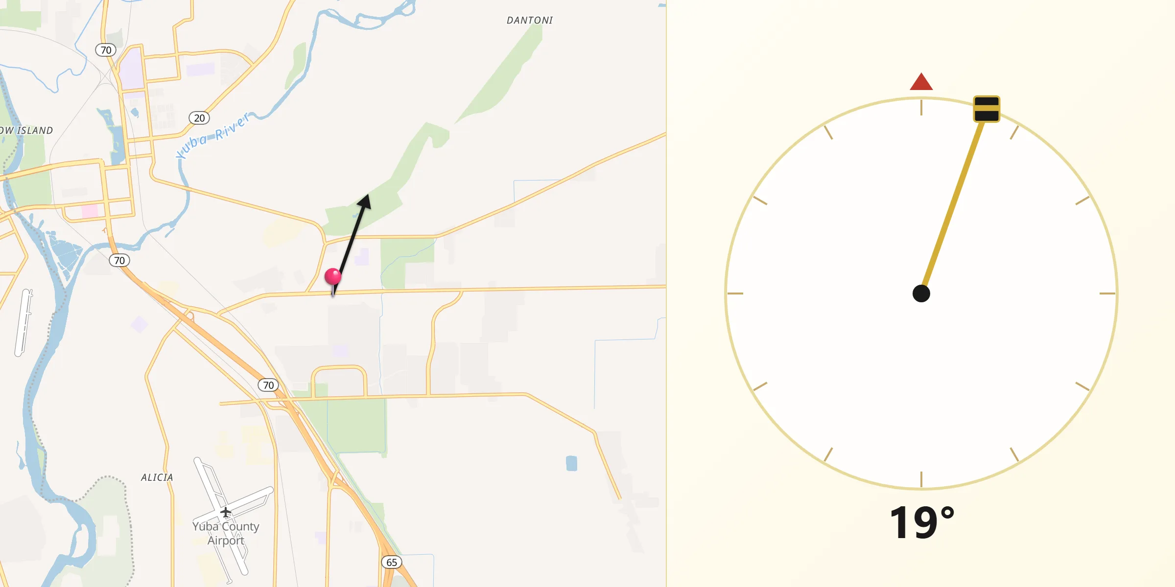 Qibla Direction from Linda