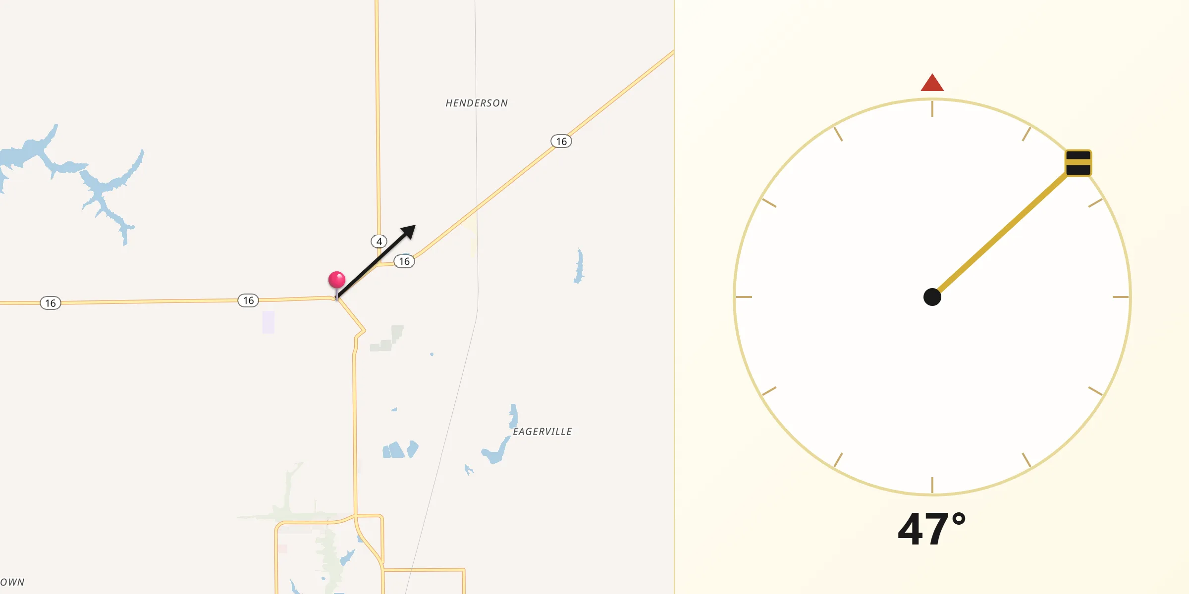 Qibla Direction from Gillespie