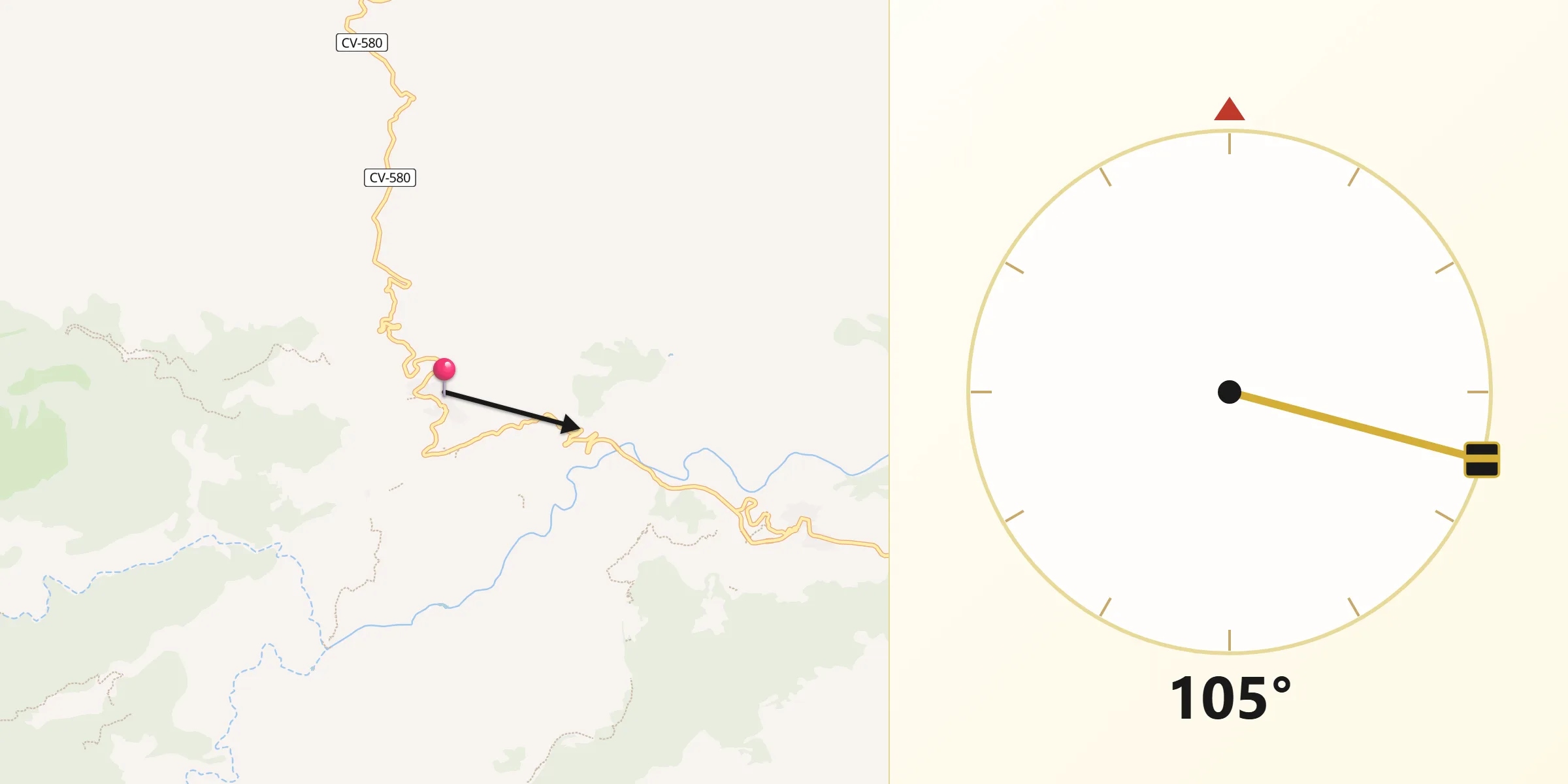 Dirección de la Qibla desde Bicorp