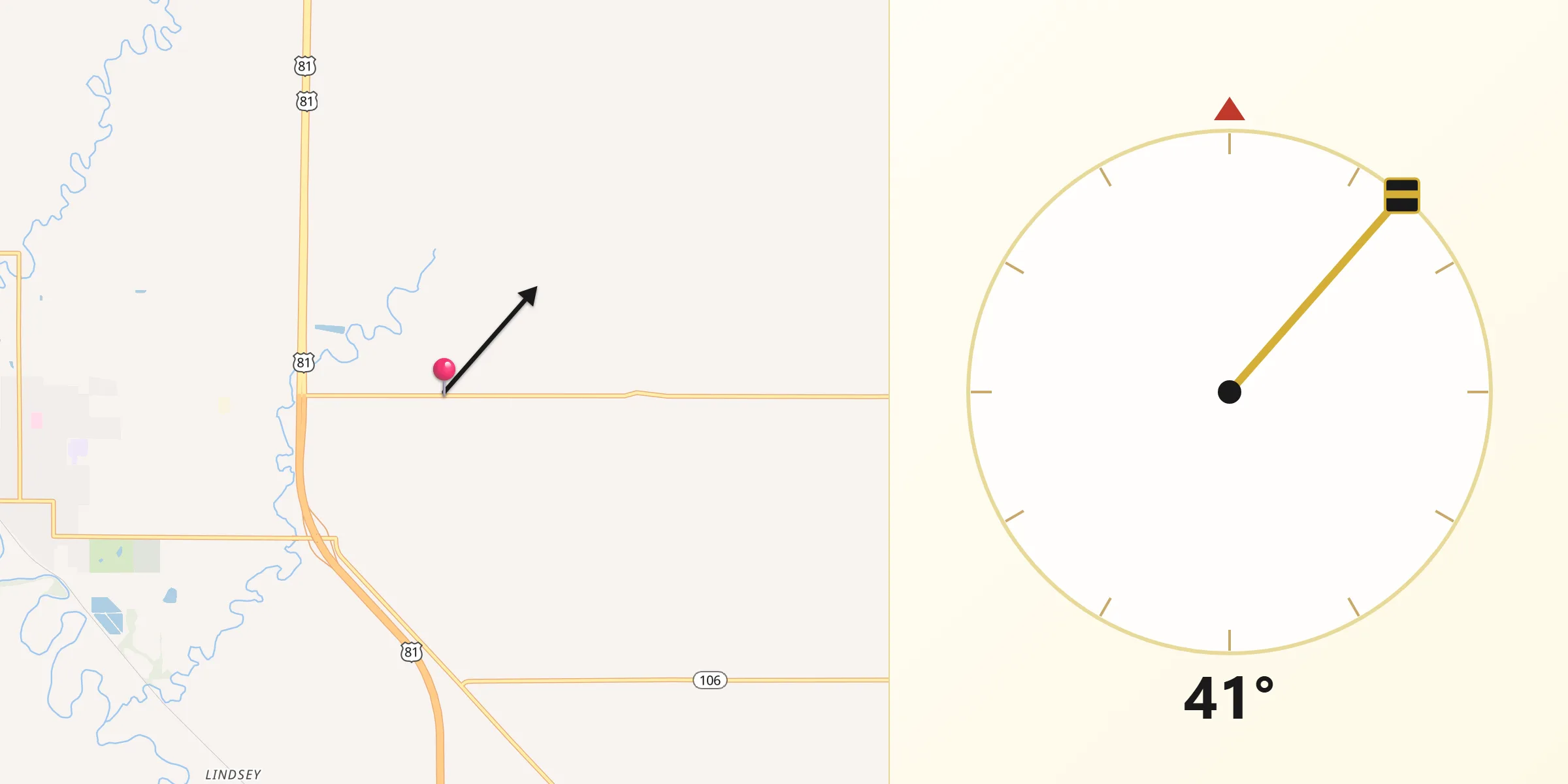 Qibla Direction from Ottawa County