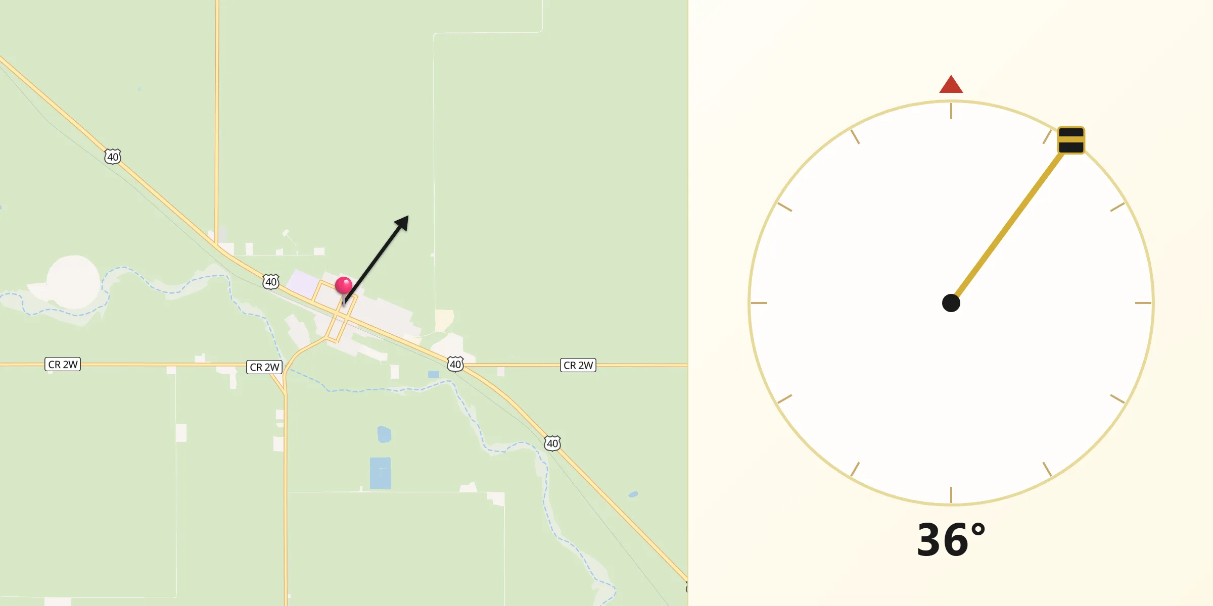 Qibla Direction from Hugo