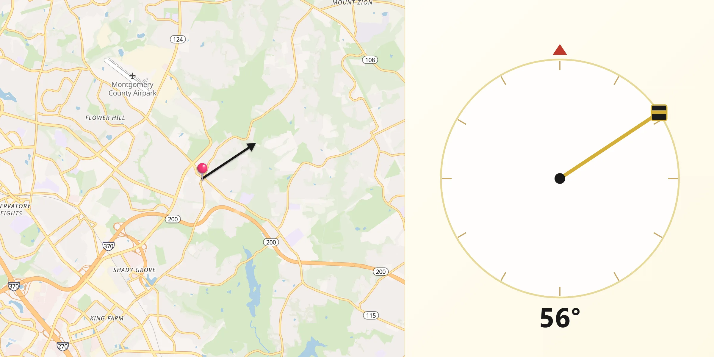 Qibla Direction from Redland