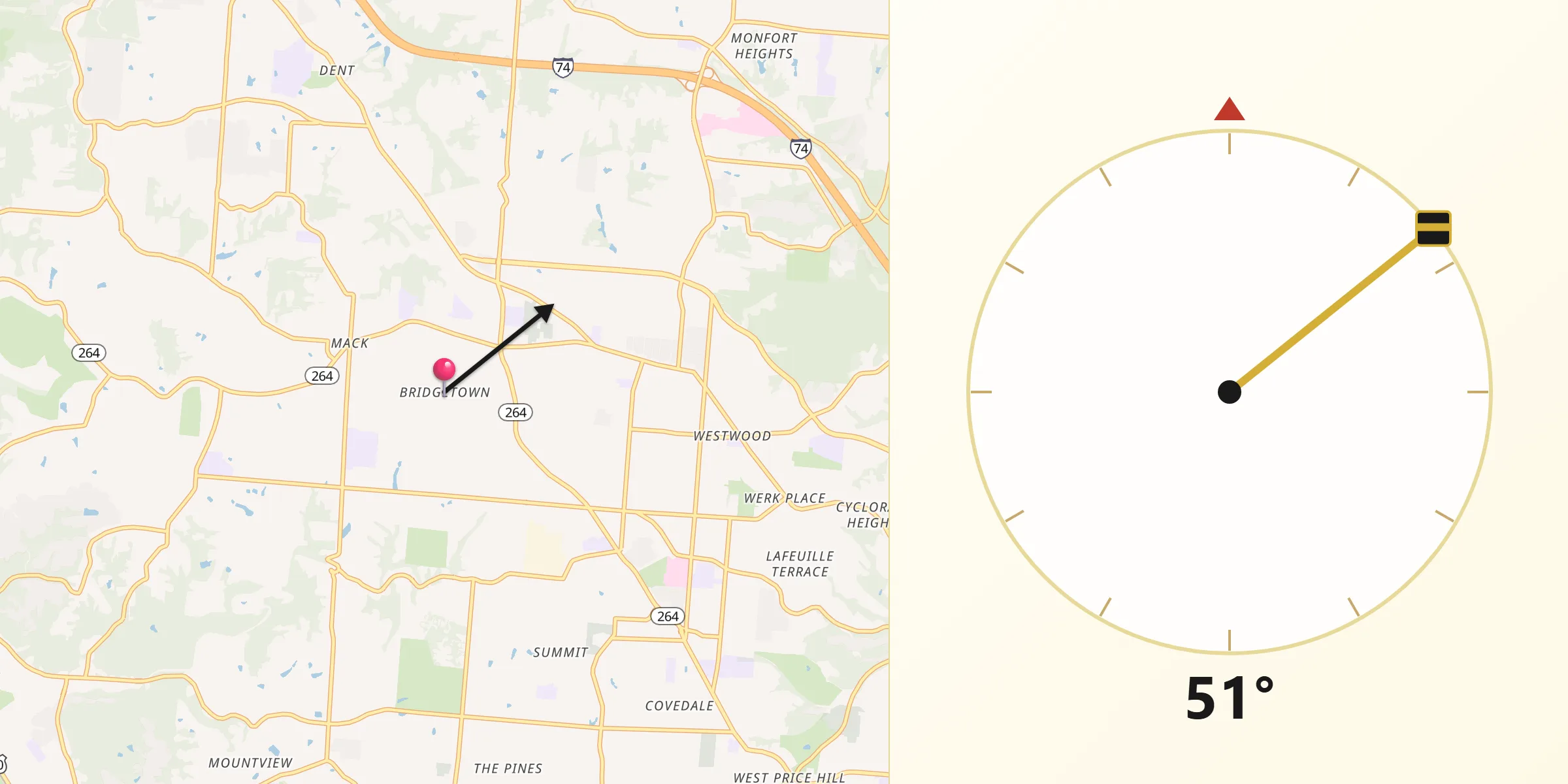 Qibla Direction from Bridgetown